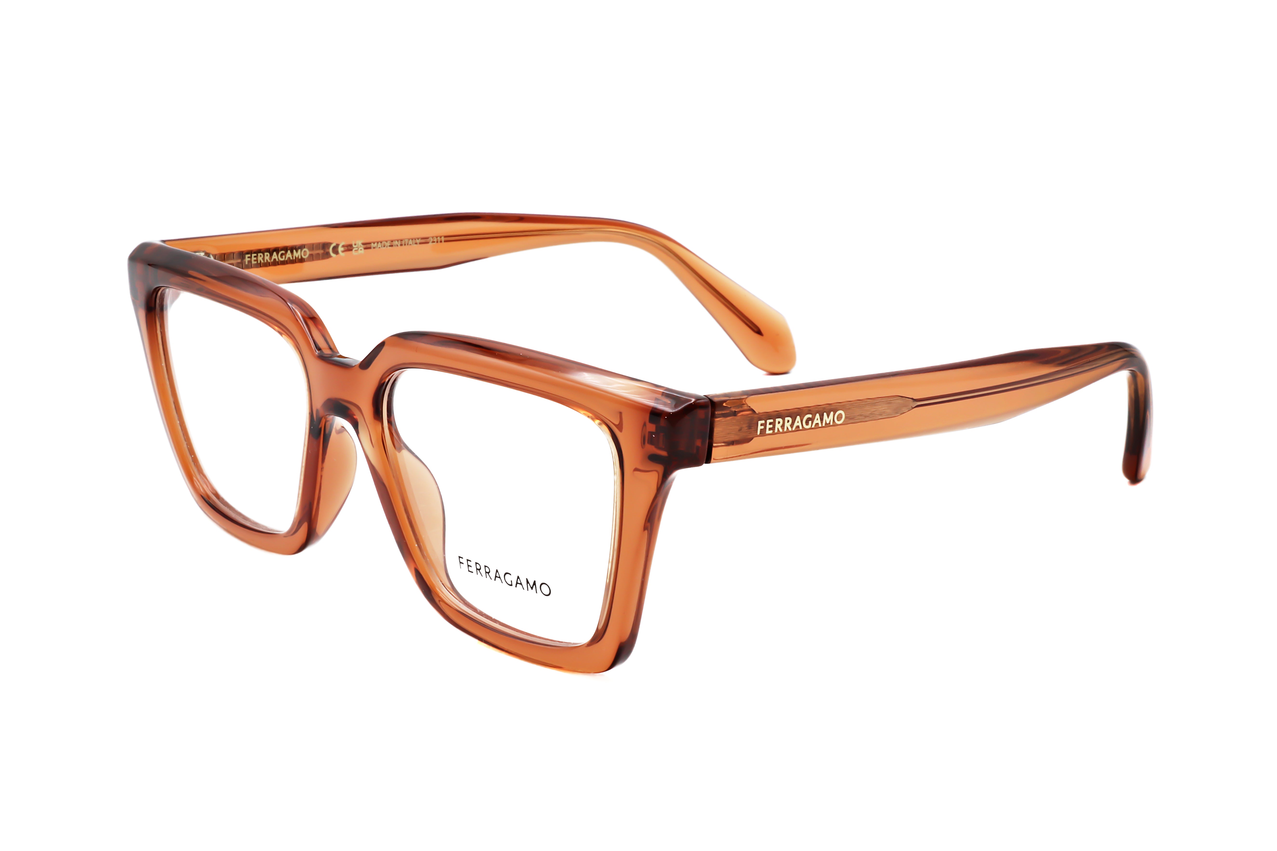 Ferragamo Women's 52mm Transparent Caramel Eyeglasses SF2985-261-52