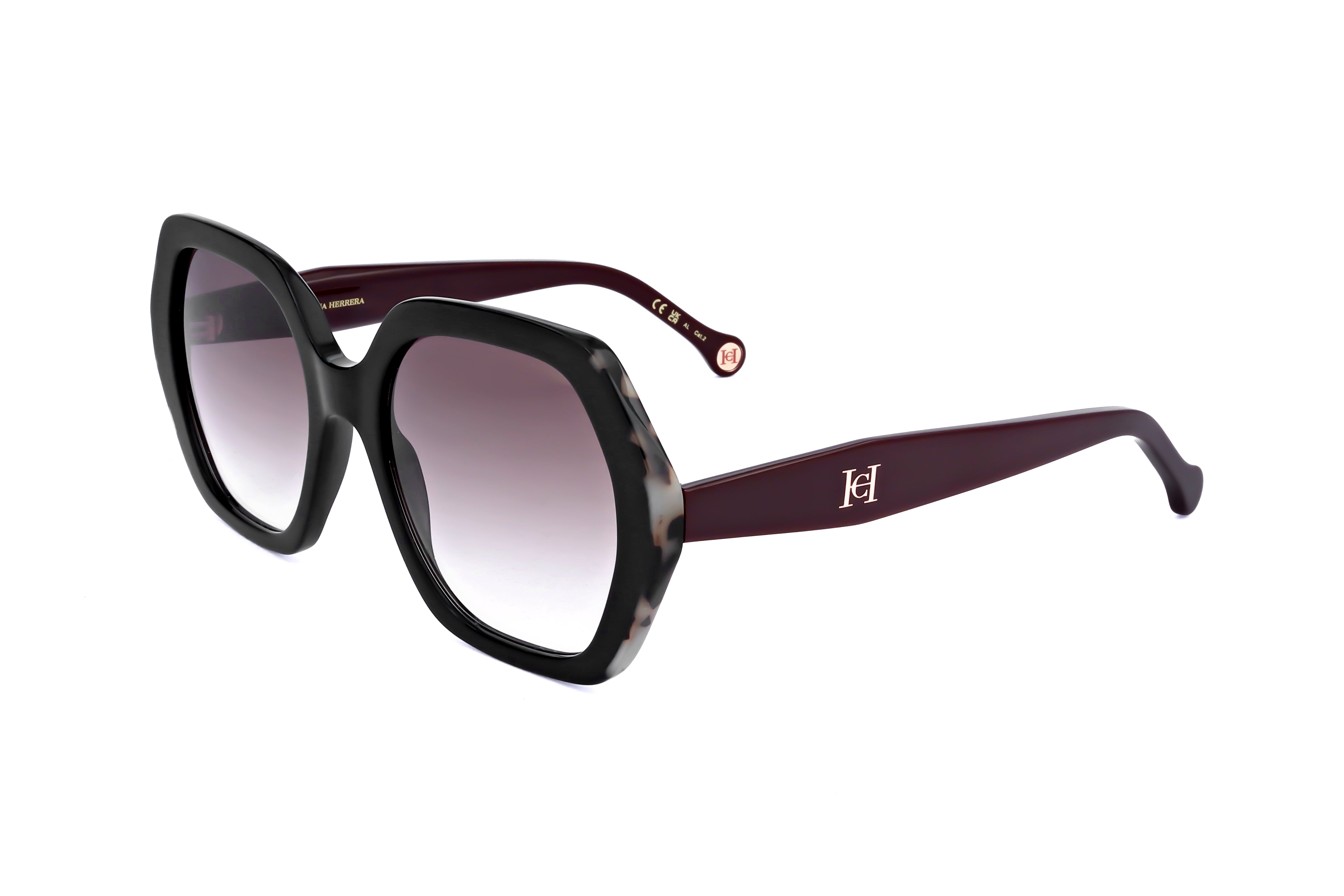 Carolina Herrera Women's 55mm Black Burgundy Sunglasses HER0181S-0GUU-3X