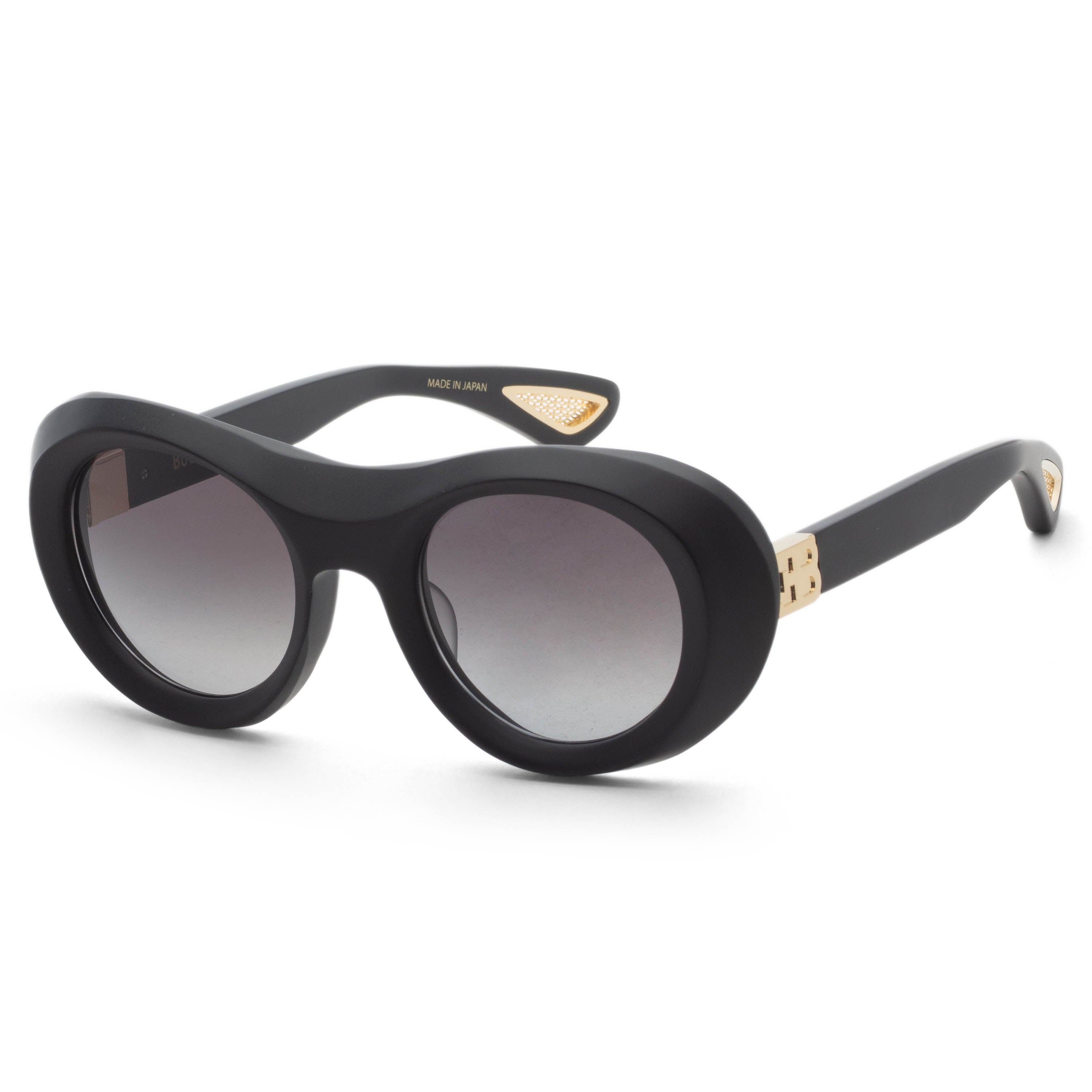 Bugatti Unisex 49mm Matte Black White Gold Sunglasses 03-MBK