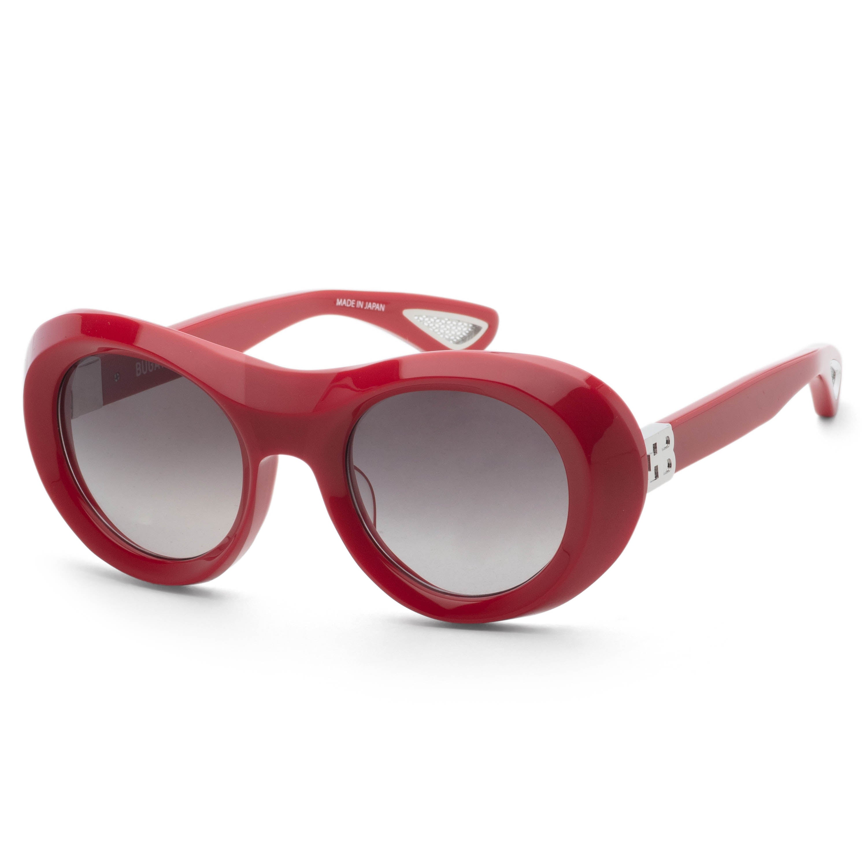 Bugatti Unisex 49mm Red Sterling Silver Sunglasses 03-RD