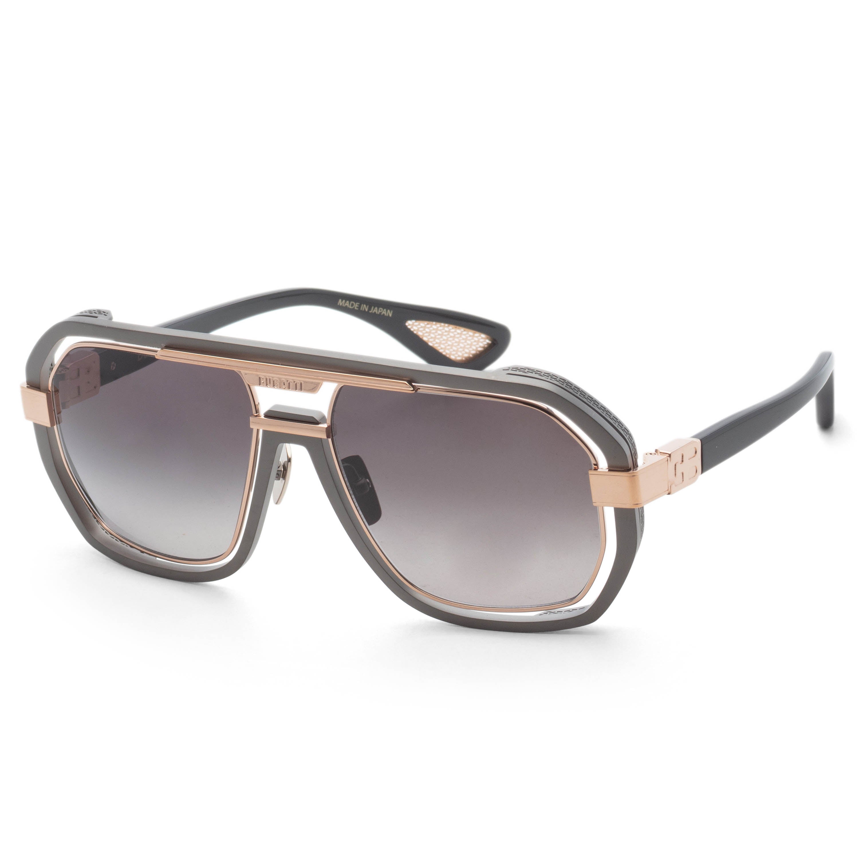 Bugatti Unisex 52mm Matte Gunmetal Rose Gold Sunglasses 08-MGM-RG
