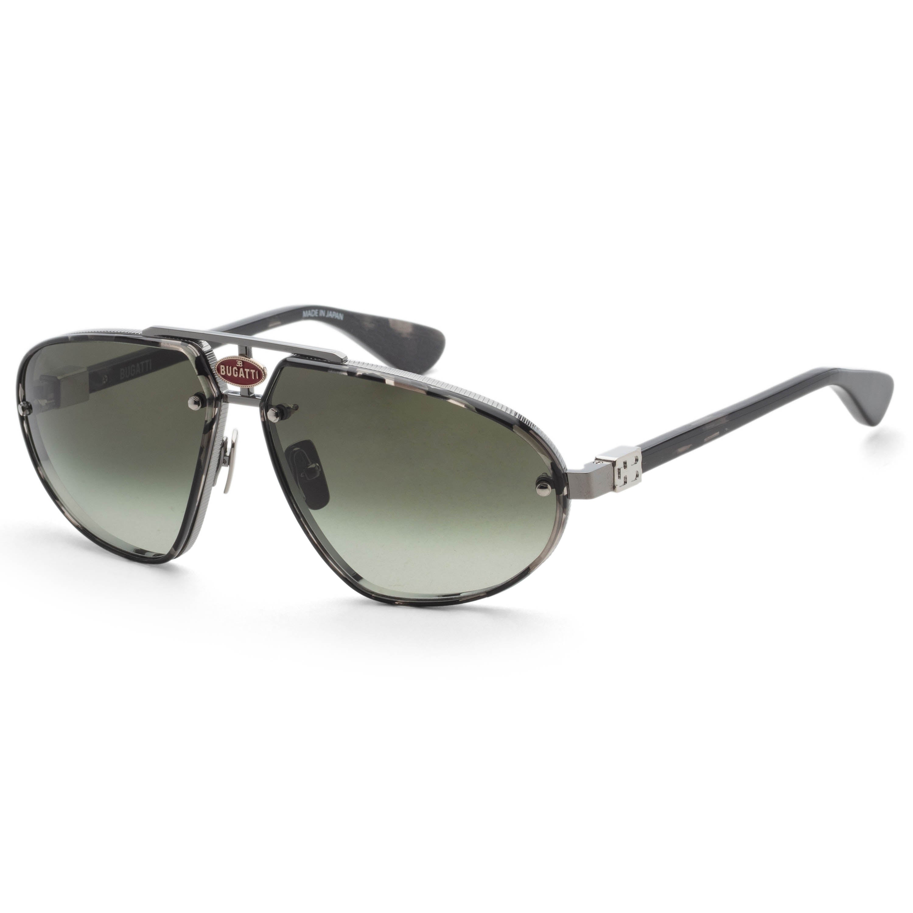 Bugatti Unisex 58mm Black Tortoise Gunmetal Sunglasses 10-BKTT-GM