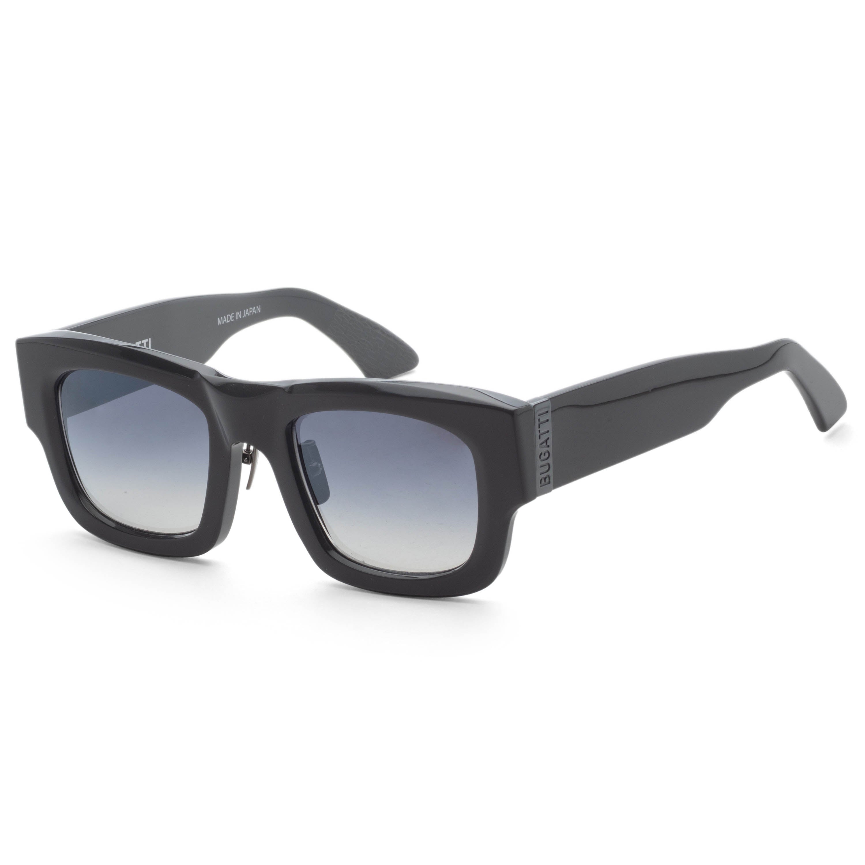 Bugatti Unisex 51mm Grey Black PVD Sunglasses 48M-GRY-AF