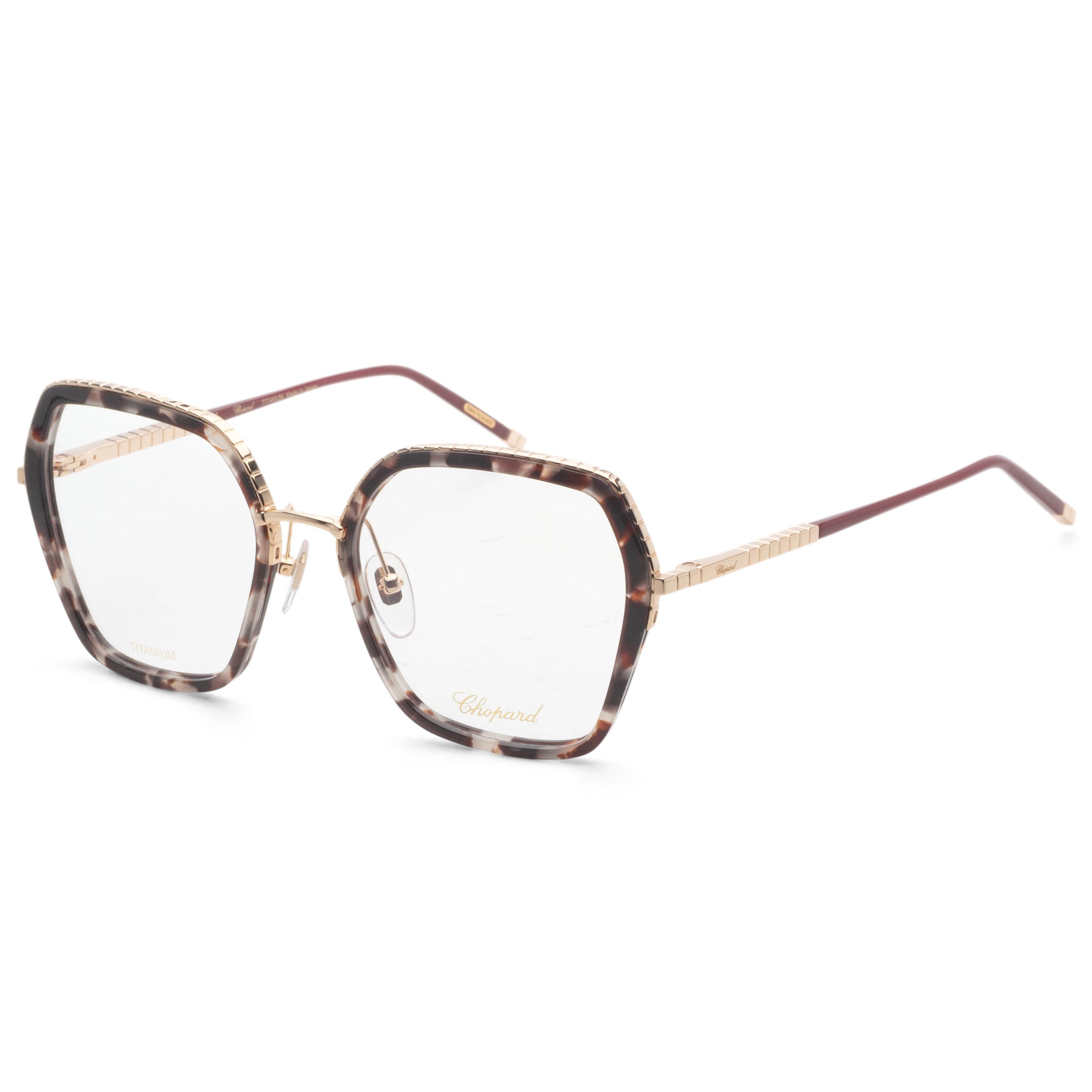 Chopard Women's 53 mm Rose Gold Havana Eyeglasses VCHG28M53300A