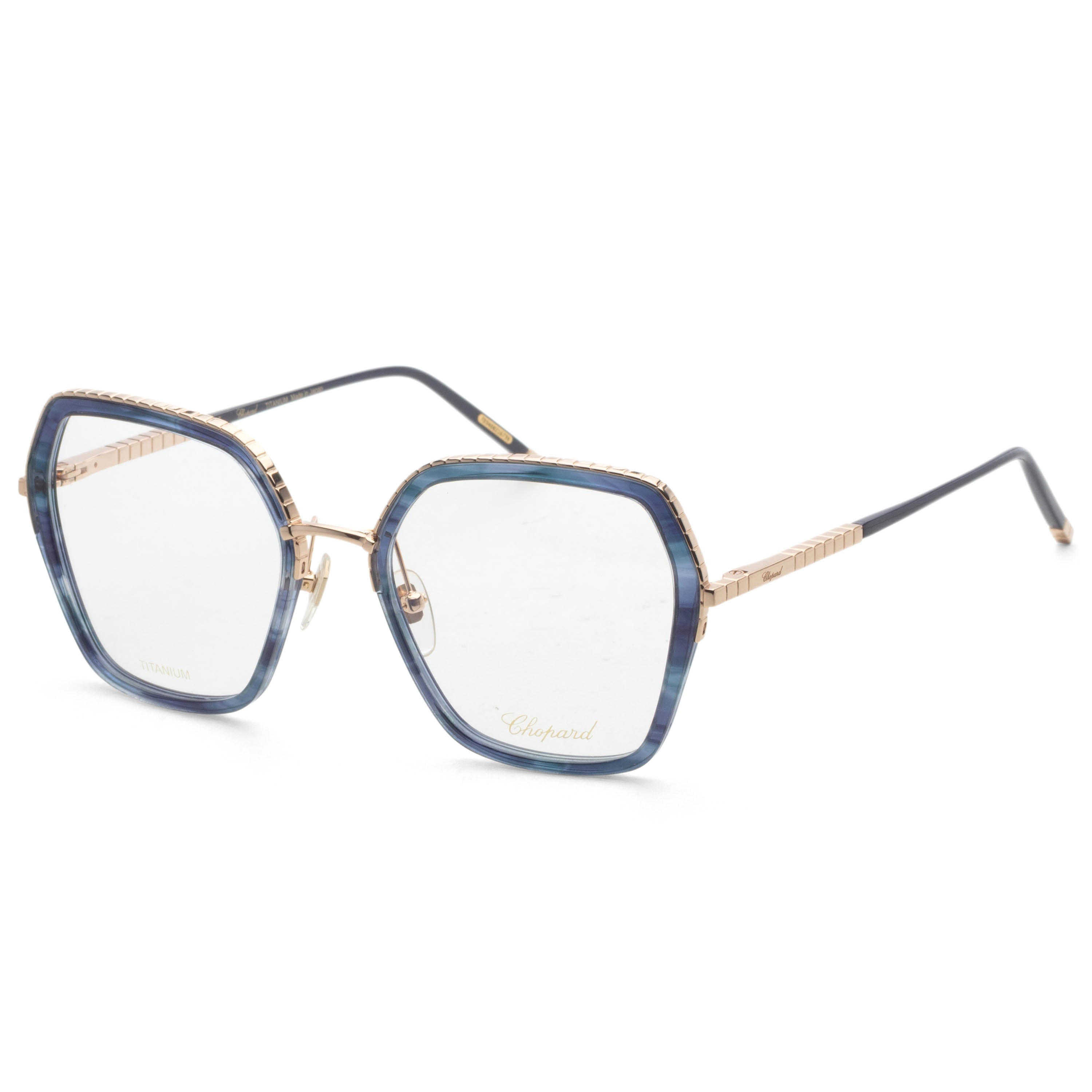 Chopard Women's 53 mm Rose Gold Blue Eyeglasses VCHG28M53300B