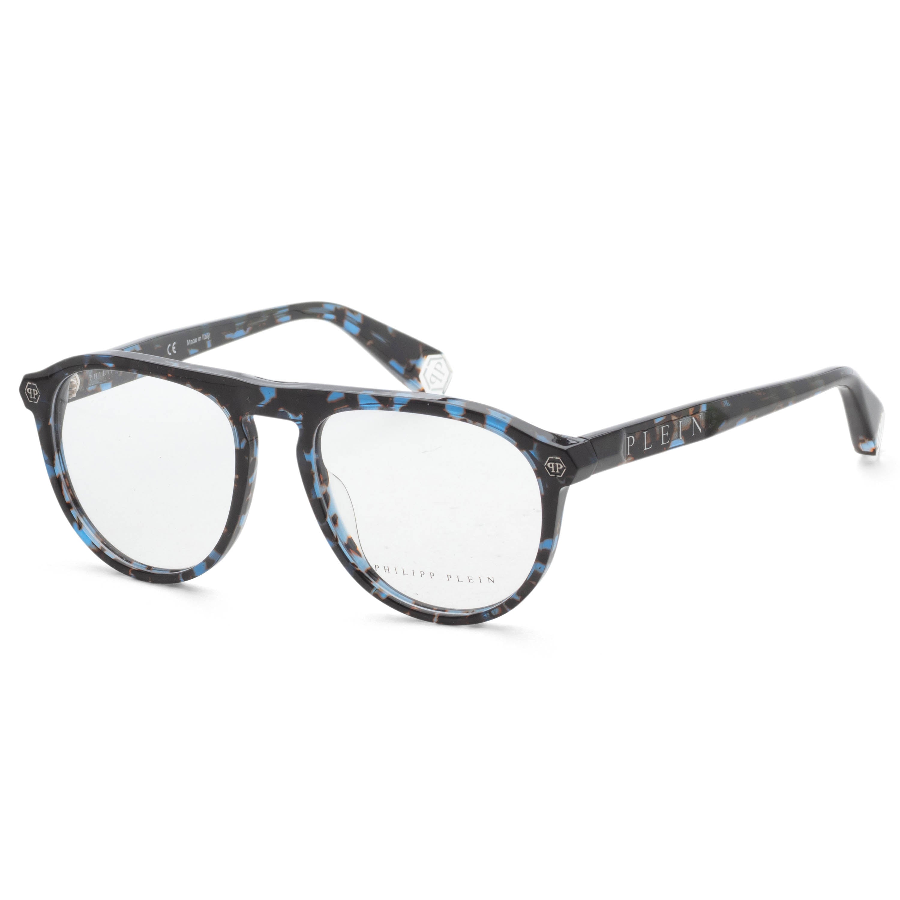 Philipp Plein Men's 54mm Blue Havana Eyeglasses VPP016M540L93