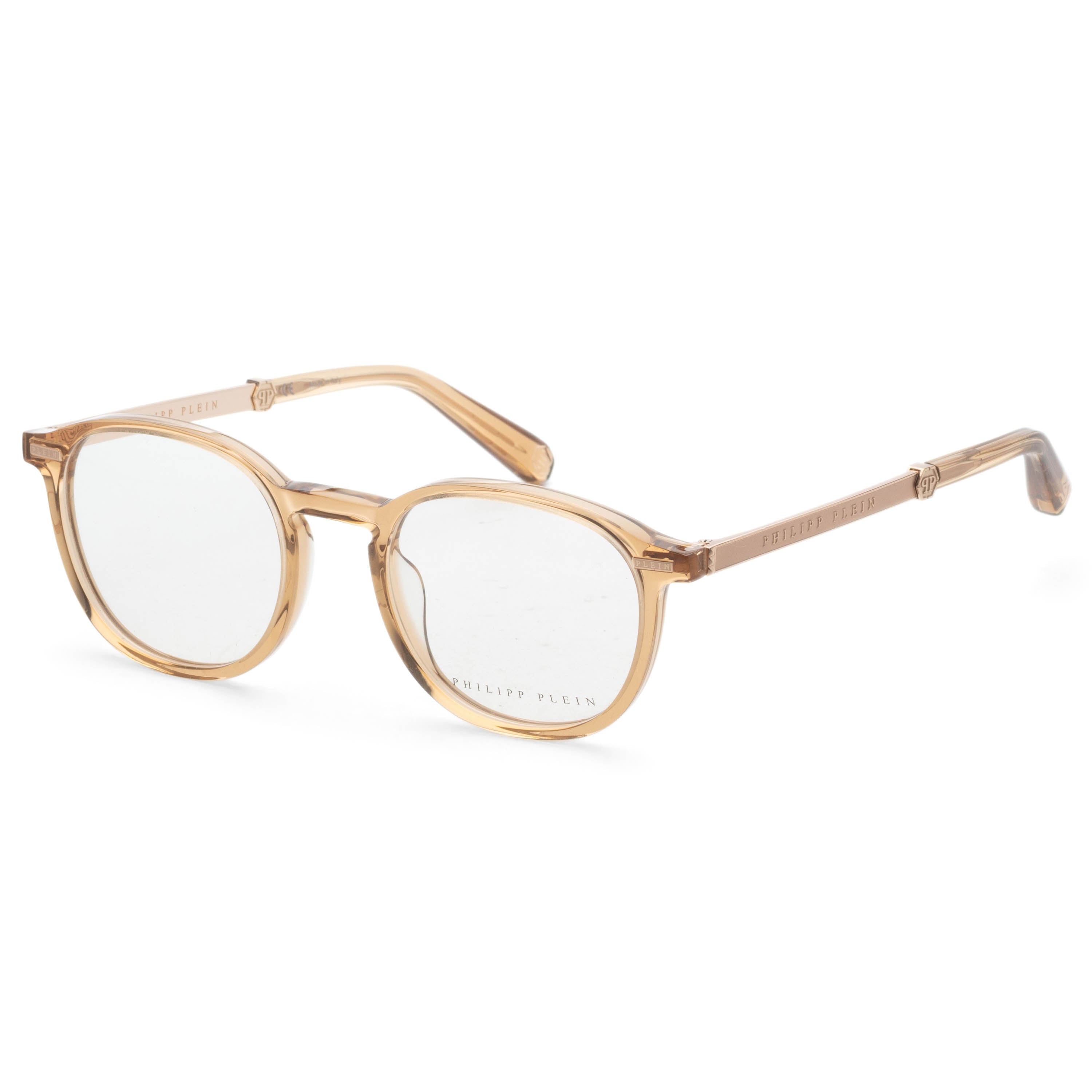 Philipp Plein Men's 51mm Shiny Transparent Beige Sunglasses VPP057M510913