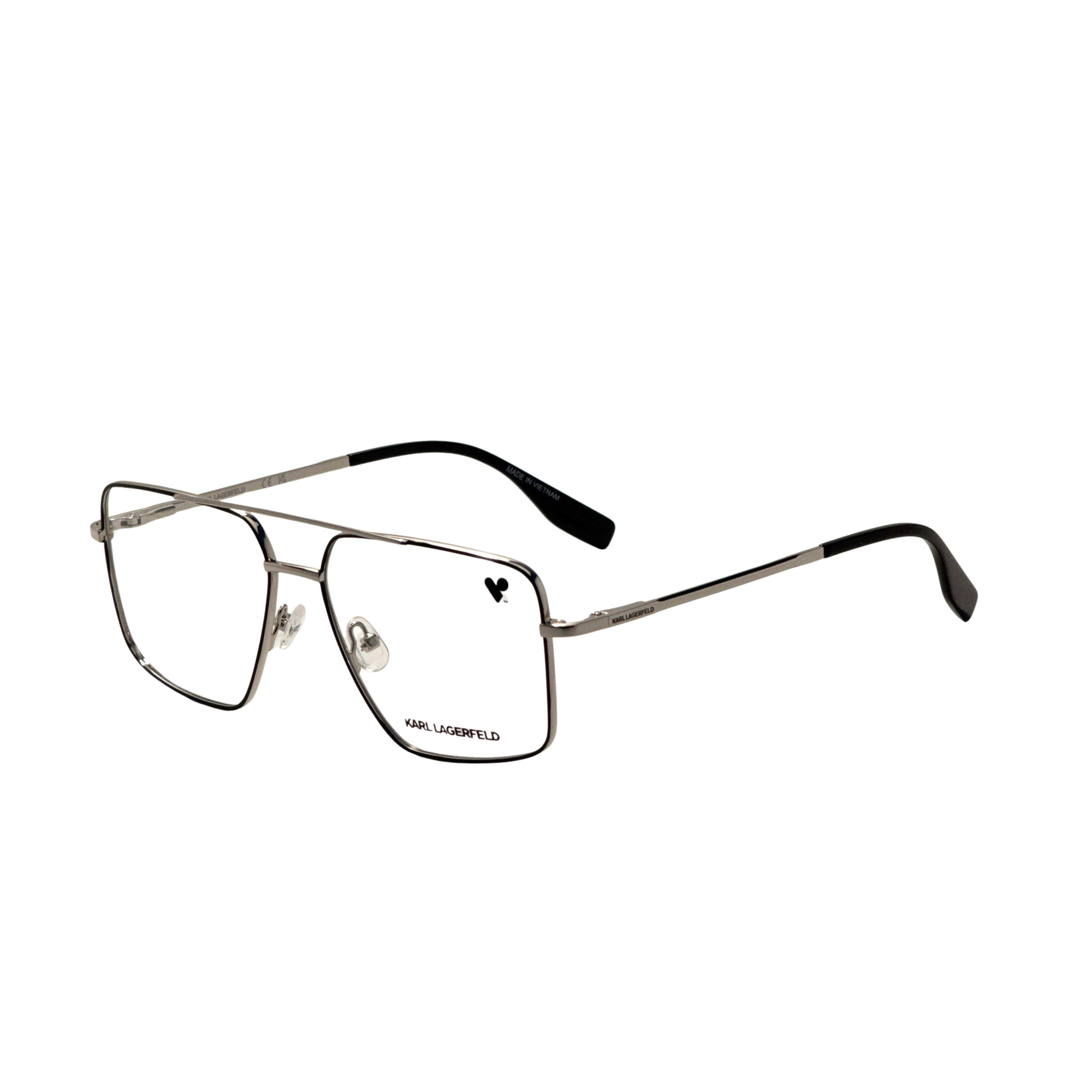 Karl Lagerfeld Men's 56mm Black Silver Eyeglasses KL357-044-56