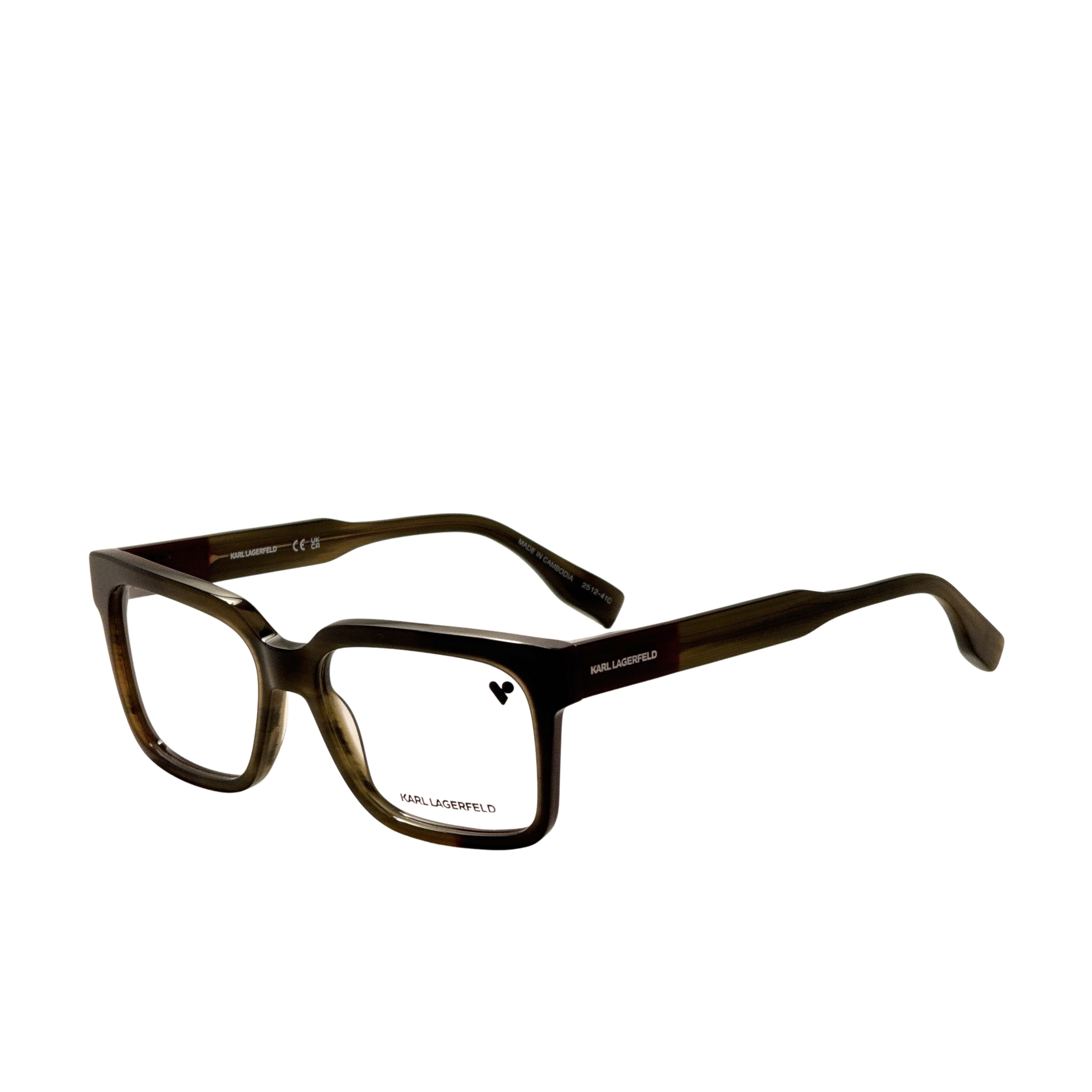 Karl Lagerfeld Men's 55mm Stirped Khaki Burgundy Eyeglasses KL6173-261-55