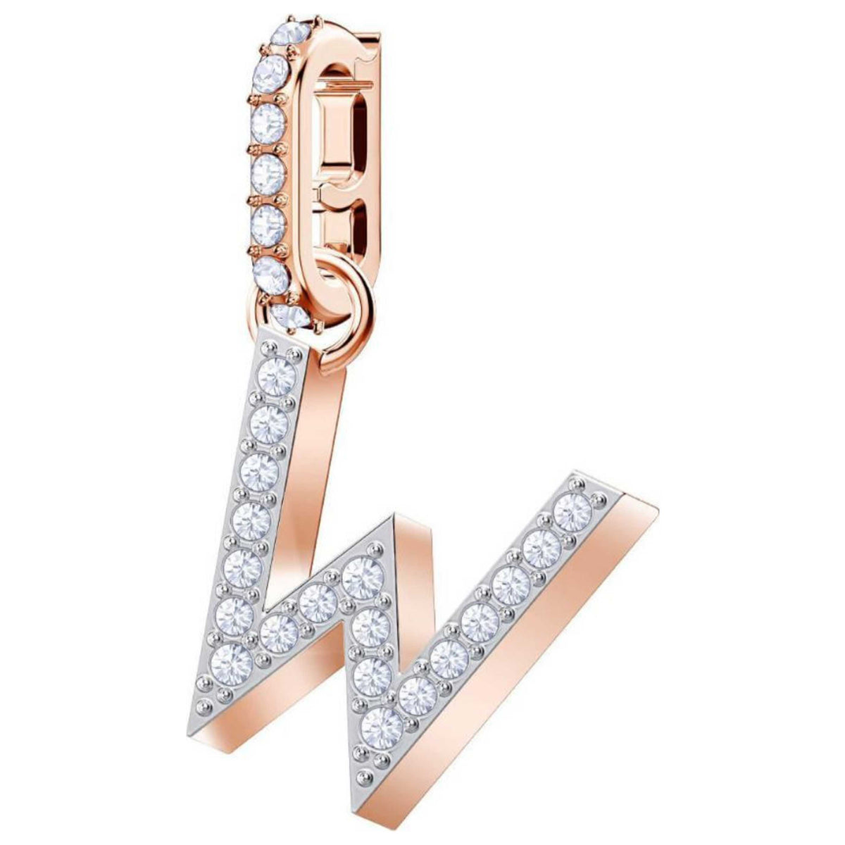 Swarovski Women's Remix Alphabet W White Crystal Rose Gold Plated Necklace 5440422
