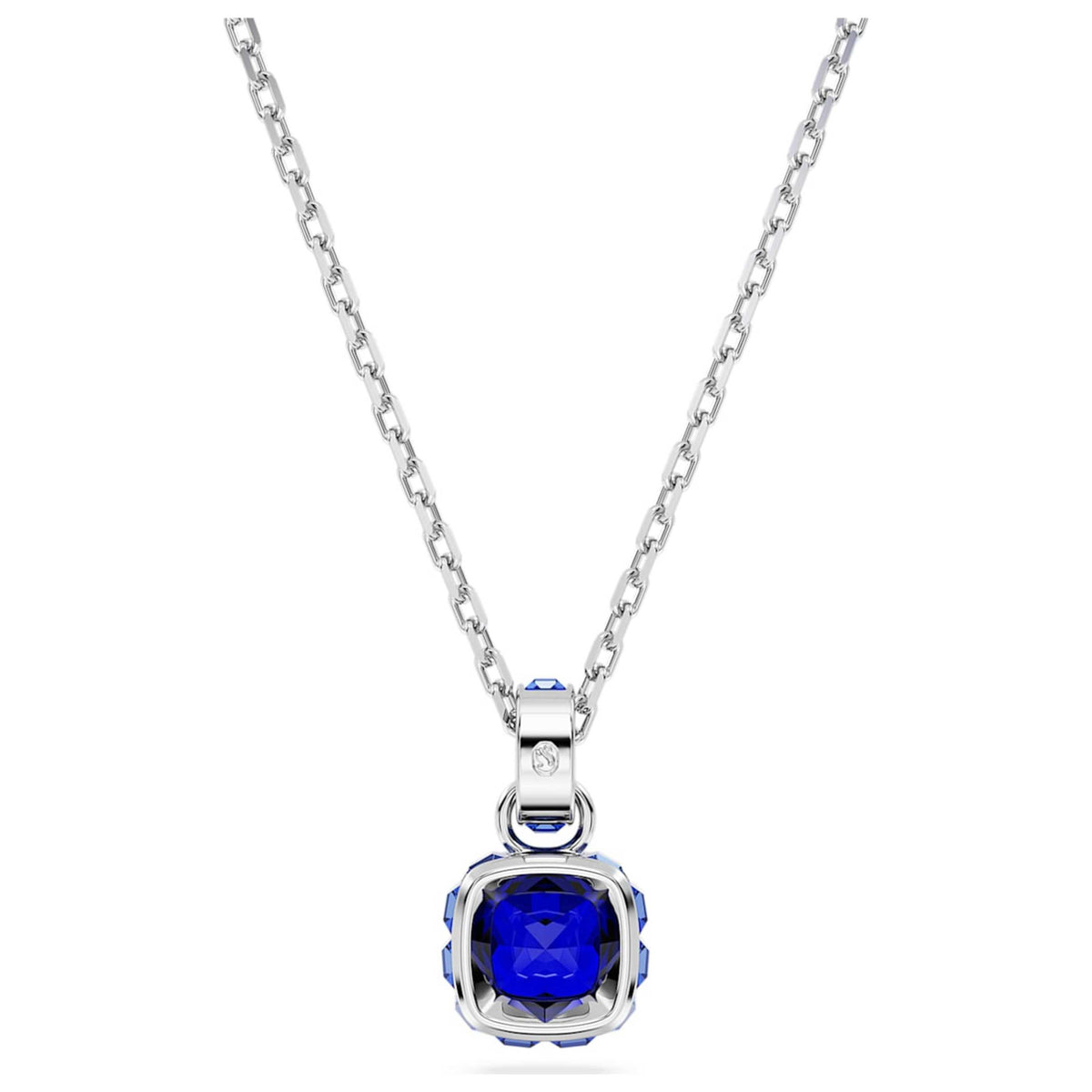 Swarovski Women's Birthstone: September Blue Sapphire Crystal Rhodium-Plated Necklace 5651790