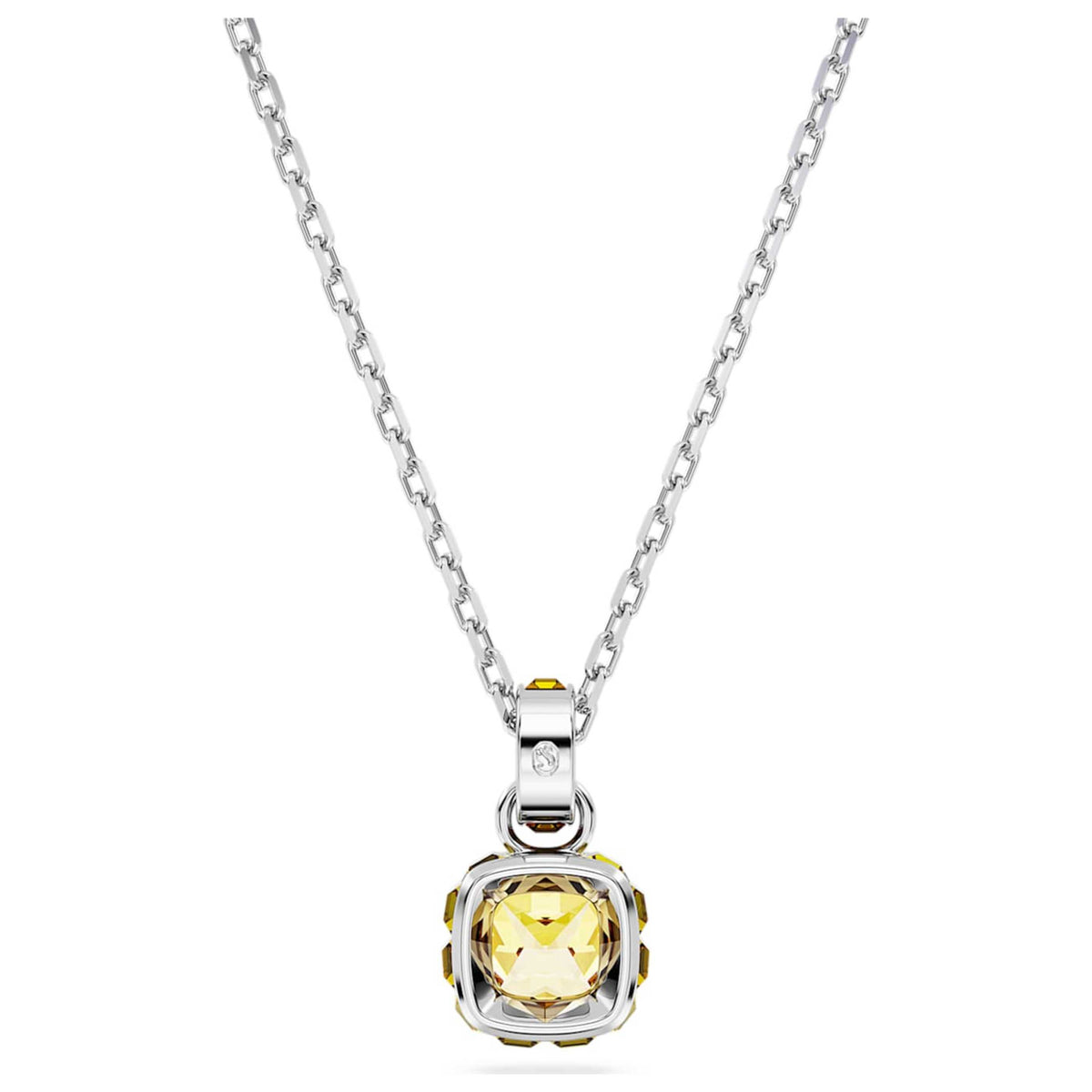Swarovski Women's Birthstone: November Yellow Topaz Crystal Rhodium-Plated Necklace 5651792