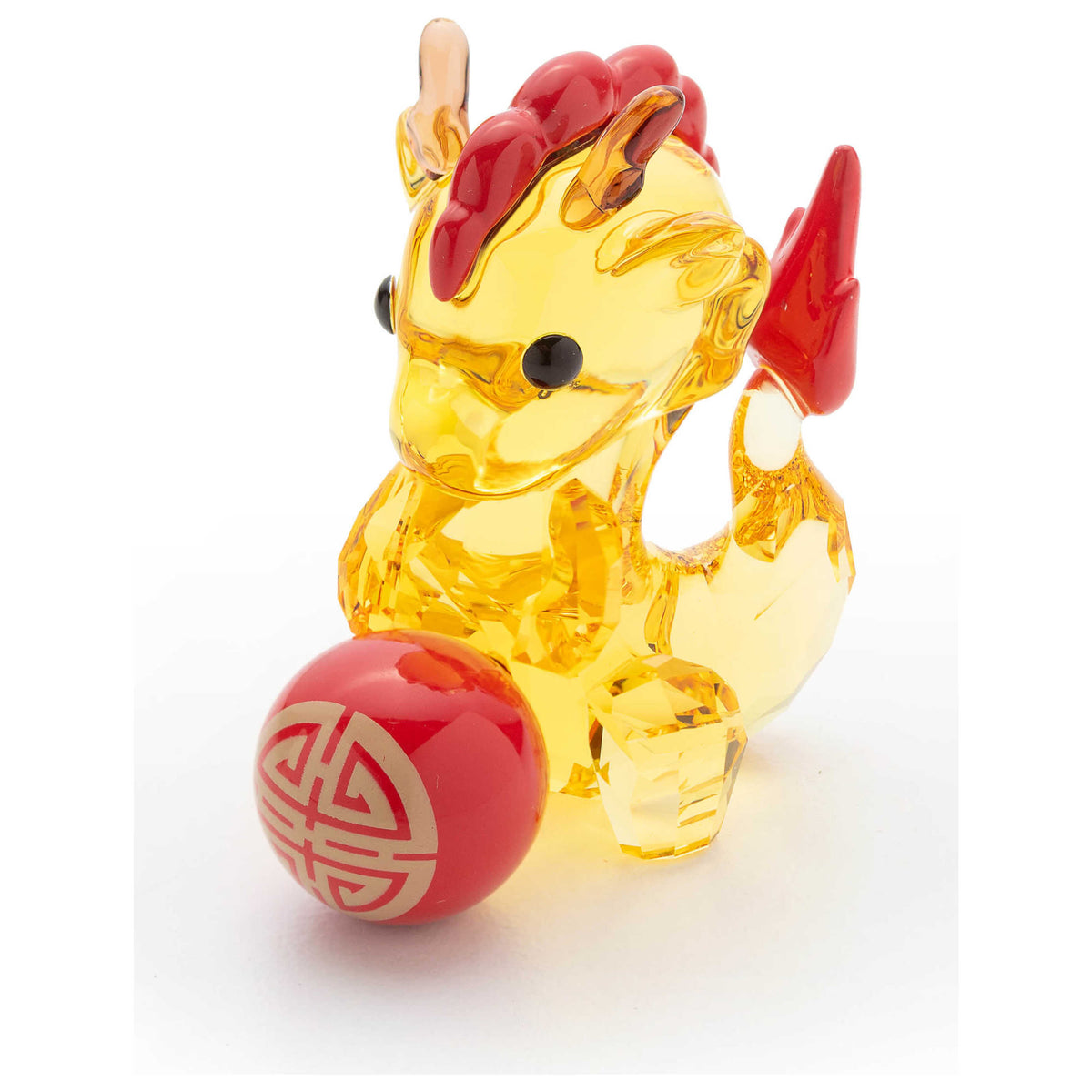 פסלון Asian Symbols Dragon עם קריסטלים אדומים של Swarovski