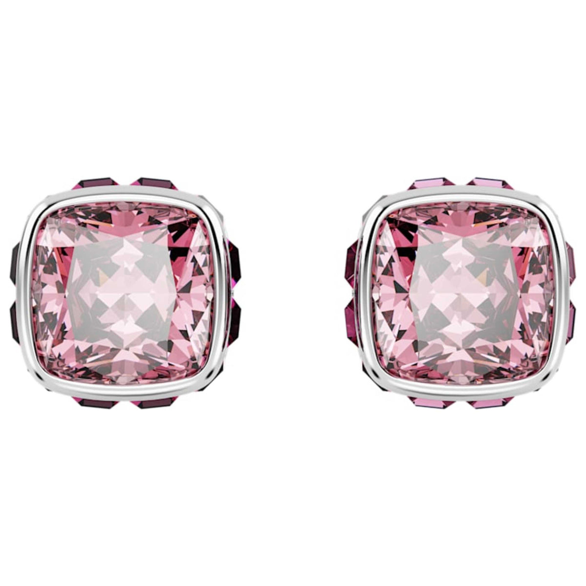 Swarovski Birthstone October Pink Crystal Rhodium-Plated Earrings 5661960