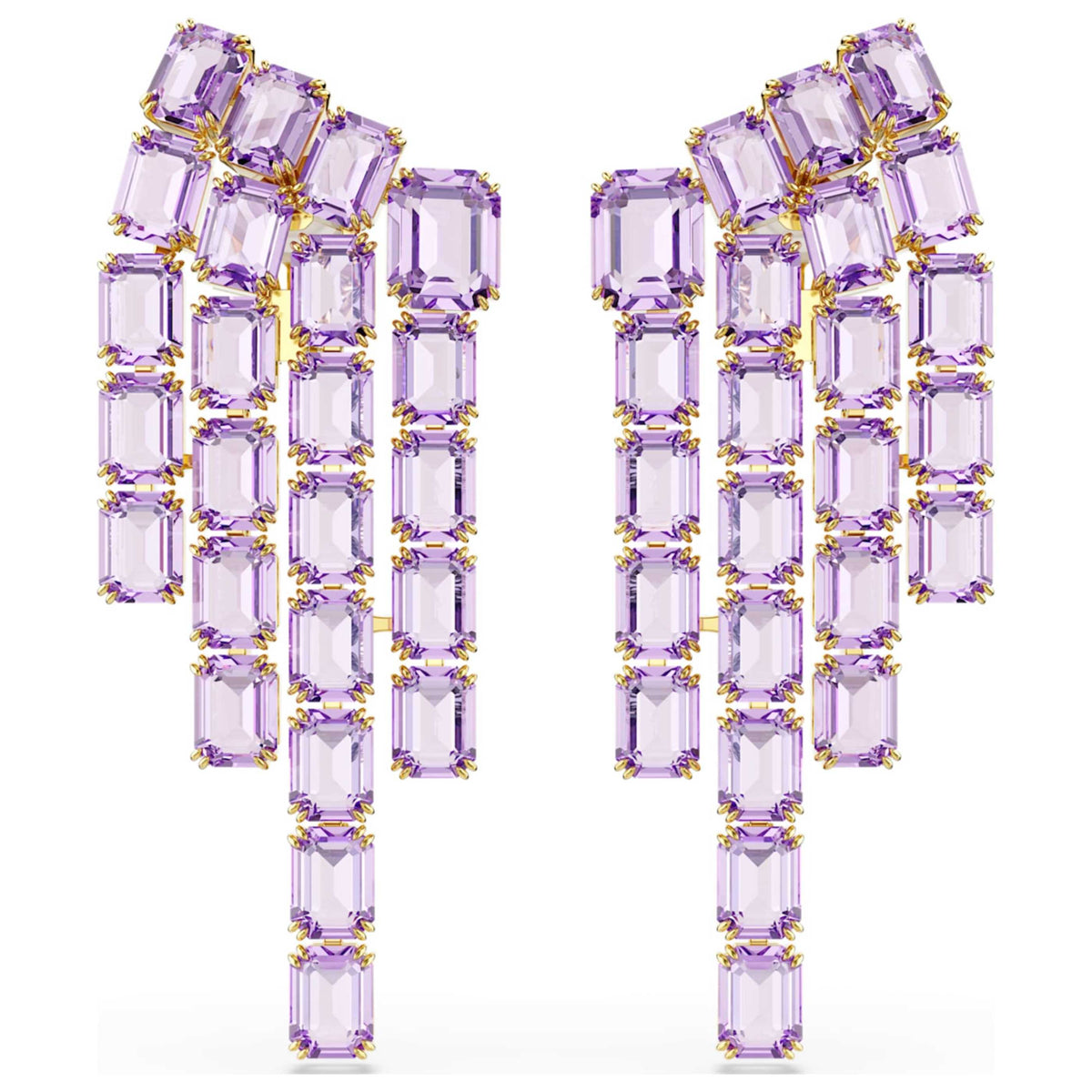 עגילי Millenia עם קריסטלים סגולים של Swarovski