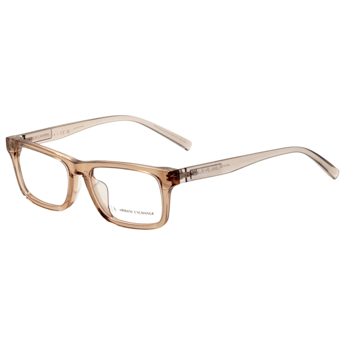 משקפי ראייה Armani Exchange דגם AX3115F-8344-55 לגברים 55 מ״מ בצבע חום שקוף מבריק