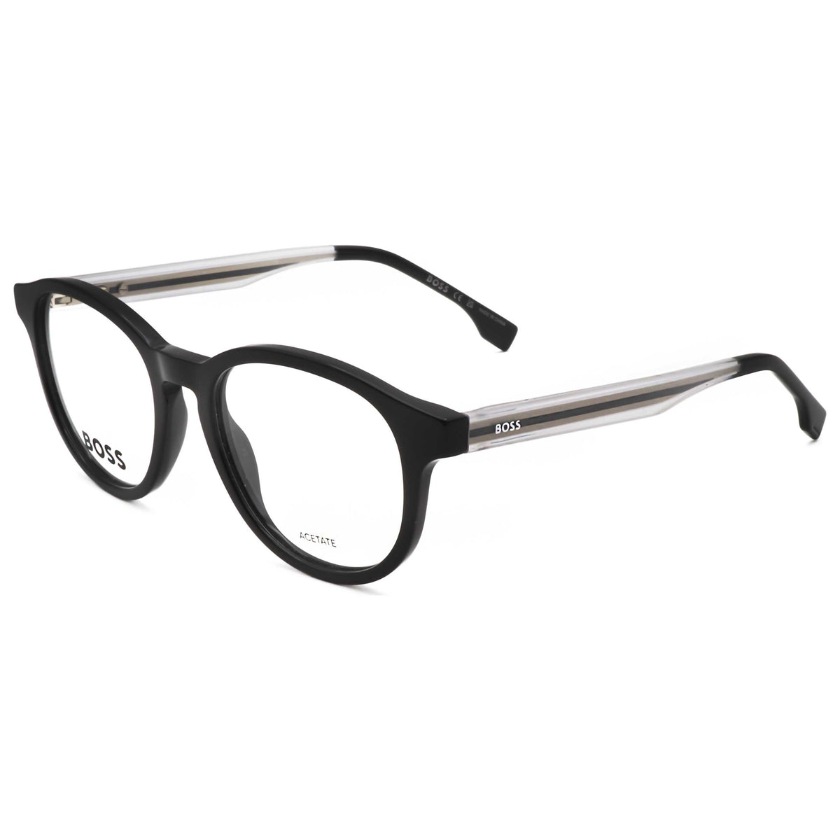 Hugo Boss Men's 48 mm Black Crystal Eyeglasses BOSS1548-7C5-48