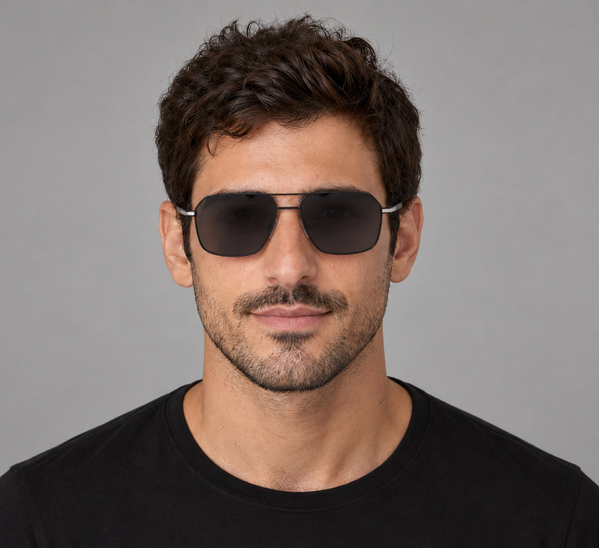משקפי שמש Hugo Boss לגברים 58 מ״מ בצבע מט שחור כסוף