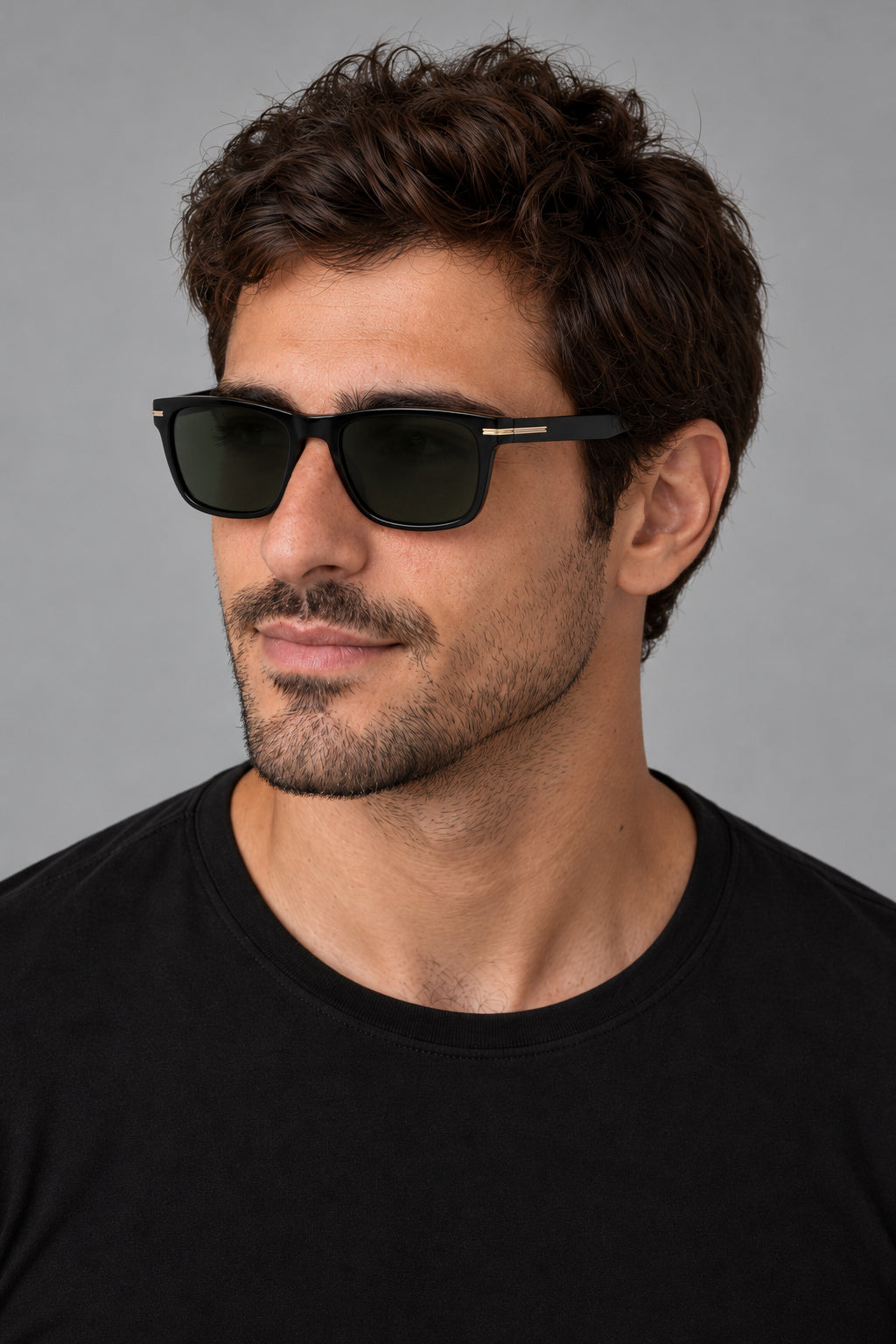 משקפי שמש Hugo Boss לגברים 55 מ״מ בצבע שחור