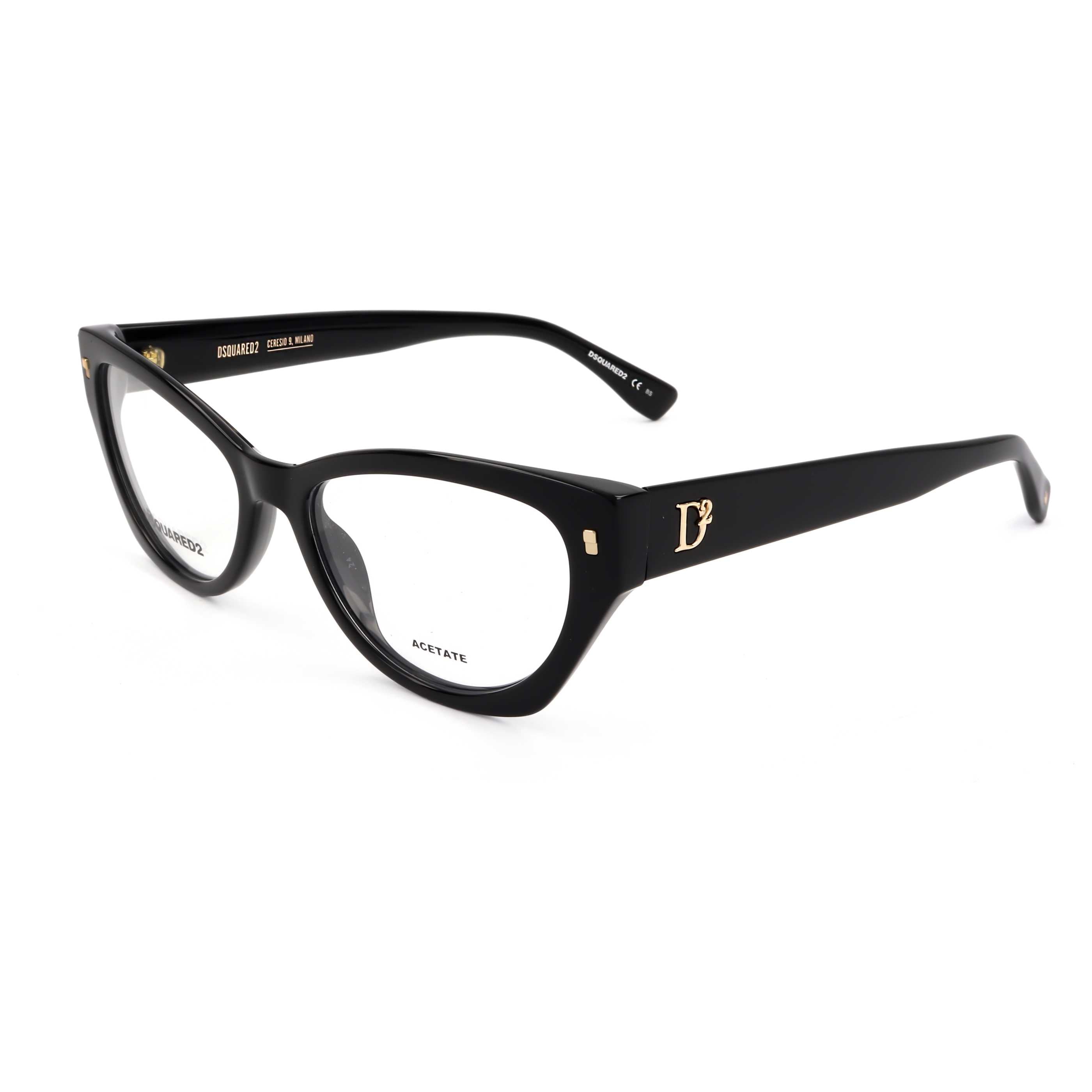 משקפי ראייה Dsquared2 דגם D20043 לנשים 54 מ״מ בצבע שחור זהב