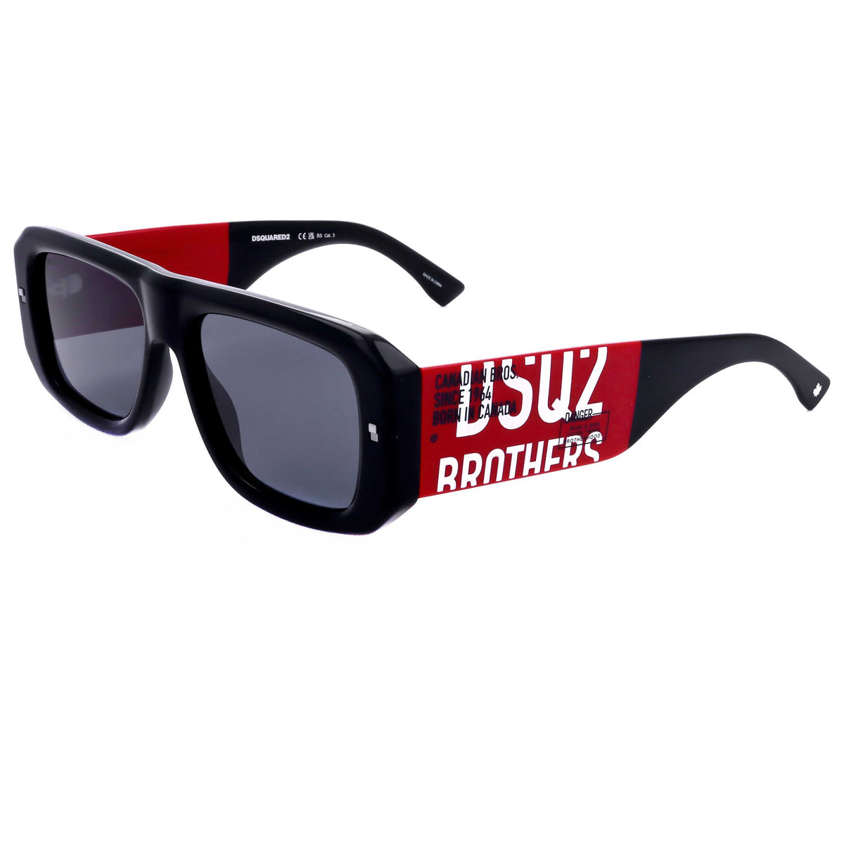 משקפי שמש Dsquared2 לגברים 54 מ״מ בצבע שחור ואדום