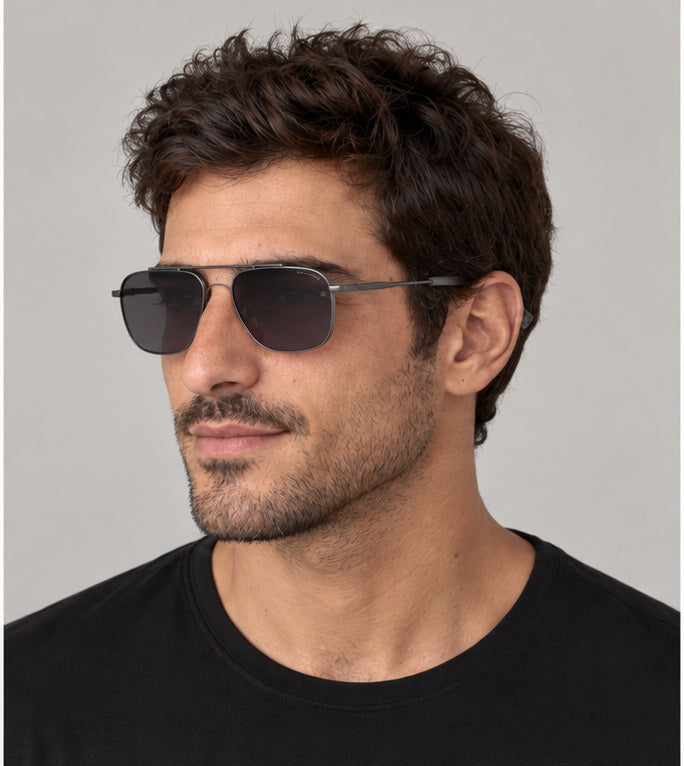 Dita Lancier Unisex 57 mm Satin Gunmetal Polarized Sunglasses DLS102-57-04
