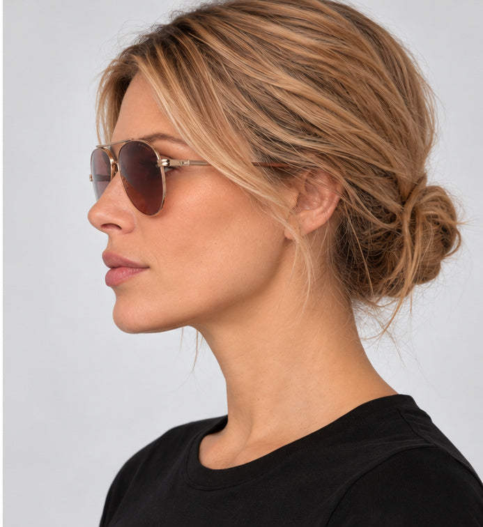 Dita Lancier Unisex 61 mm Sunglasses Gold Sand Copperhead Polarized DLS418-A-01