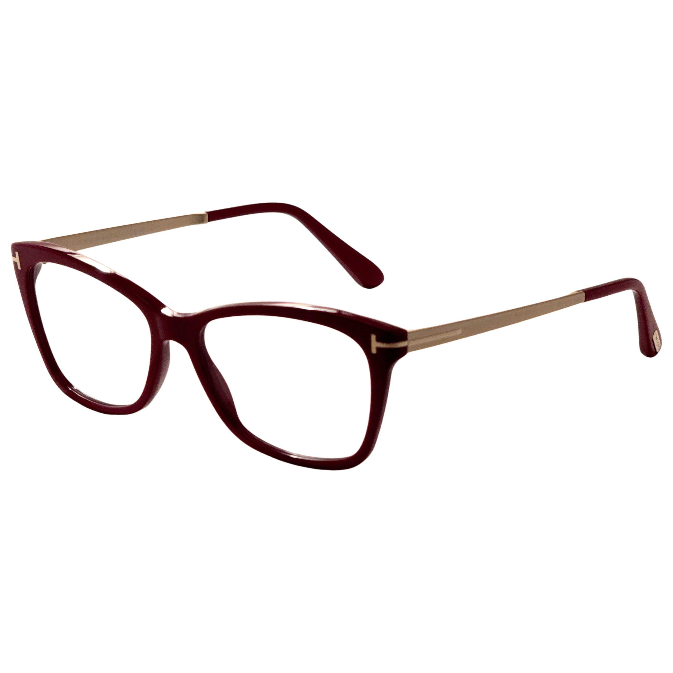 משקפי ראייה Tom Ford דגם Ft5353 לנשים 54 מ״מ בצבע מבריק בורדו