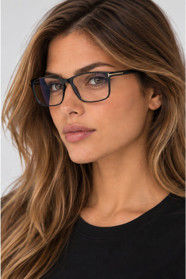 משקפי ראייה Tom Ford לנשים 54 מ״מ בצבע מבריק שחור