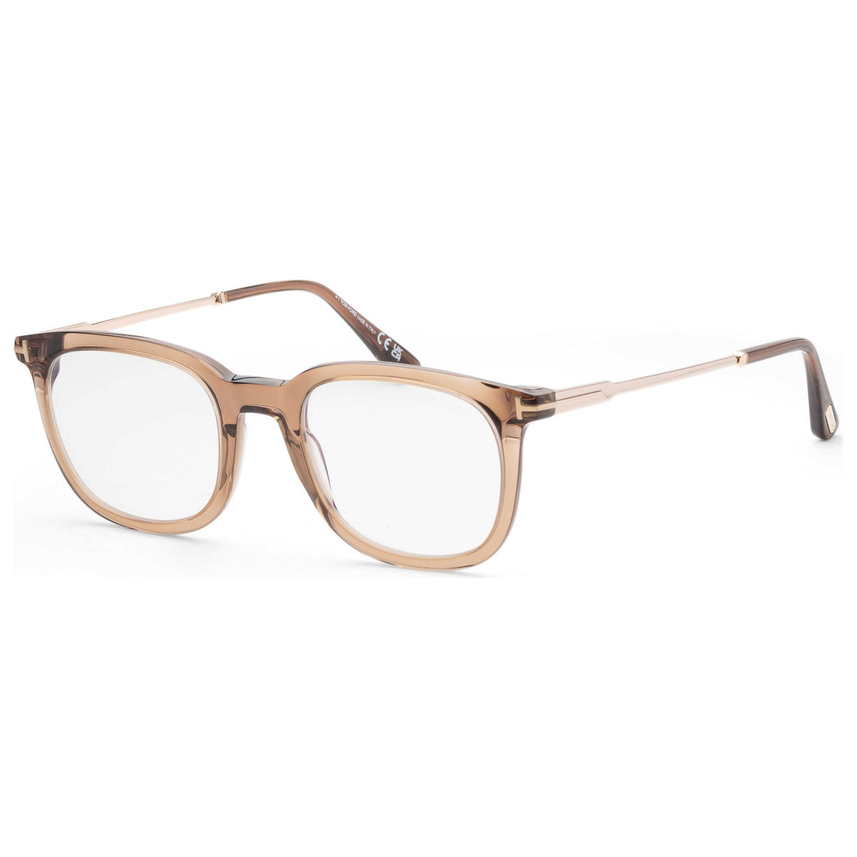 Tom Ford Men's T-Logo 50mm Shiny Light Brown Eyeglasses FT5904-B-45-50