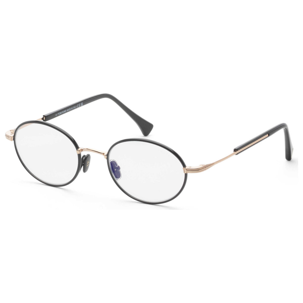 משקפי ראייה Tom Ford דגם Ft5973 לגברים 49 מ״מ בצבע שחור מבריק and רוז גולד