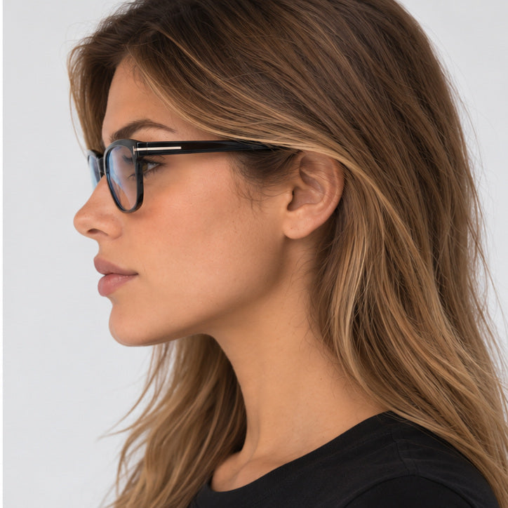 משקפי ראייה Tom Ford לנשים 54 מ״מ בצבע מבריק שחור