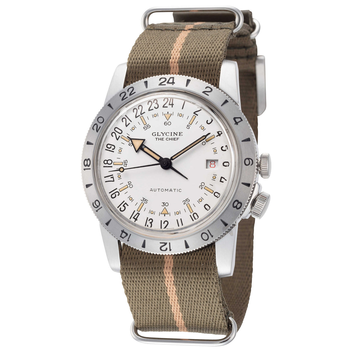 שעון Glycine דגם Airman The Chief Purist לגברים 40 מ״מ GMT אוטומטי