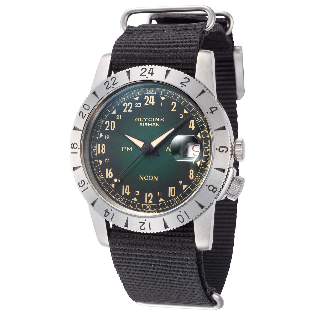 Glycine Men's Airman Vintage Noon Purist 40mm Automatic Watch GL0476
