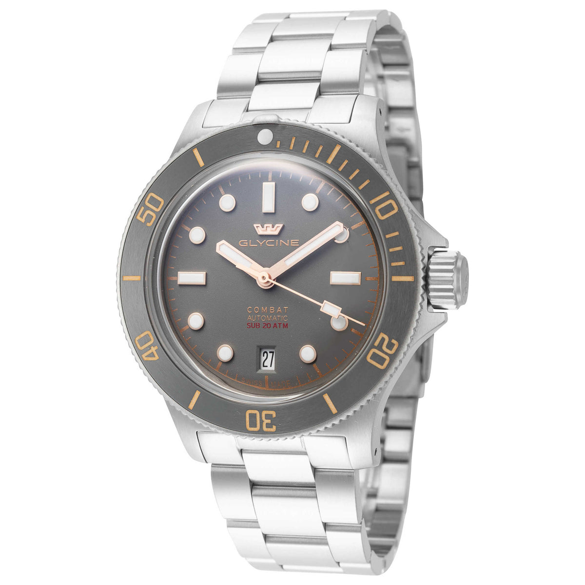 שעון Glycine דגם Combat Sub Box Ceramic לגברים 41 מ״מ אוטומטי