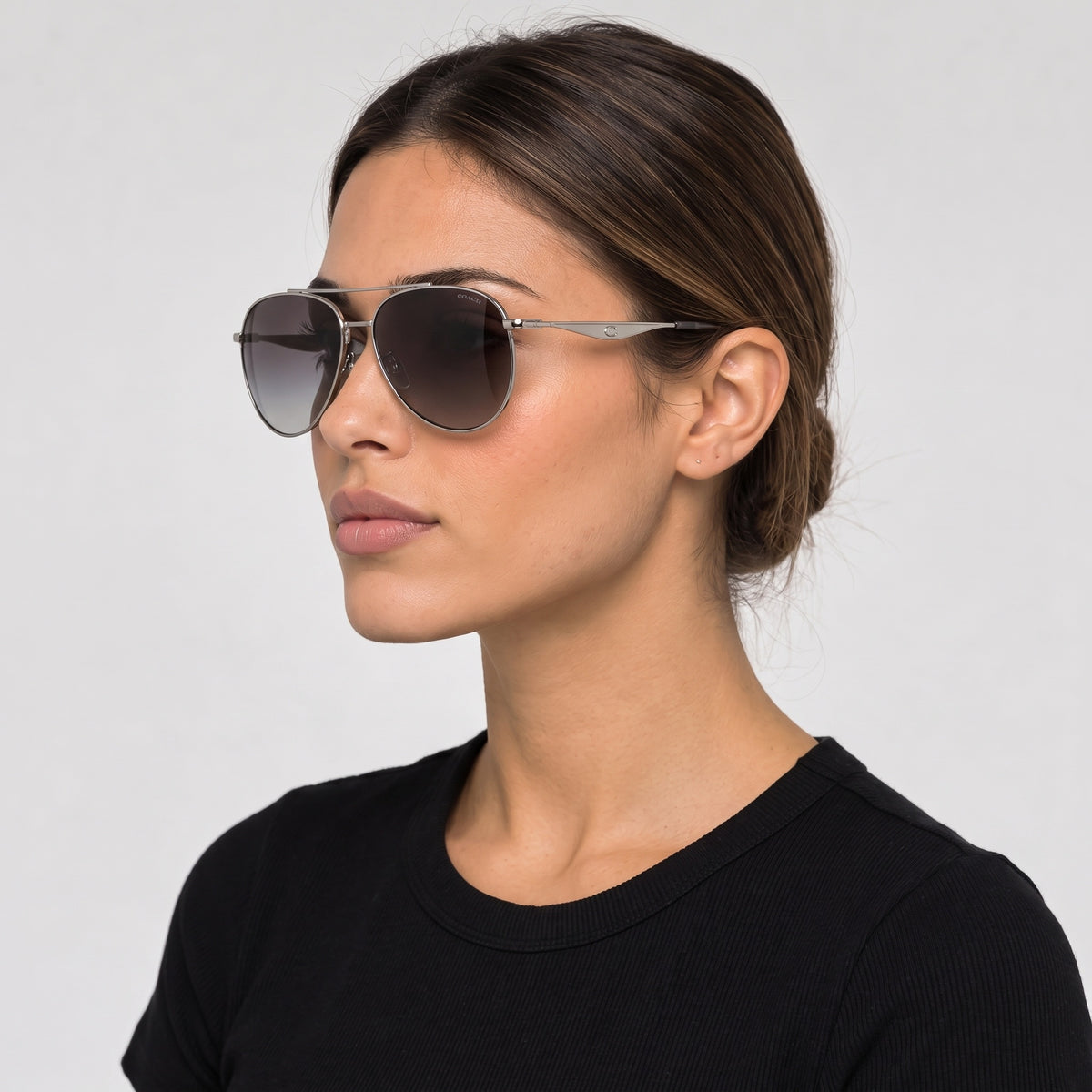 Coach Women's 57mm Shiny Silver Sunglasses HC7169-90013C-57