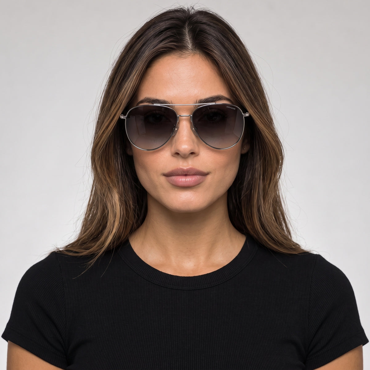 Coach Women's 57mm Shiny Silver Sunglasses HC7169-90013C-57