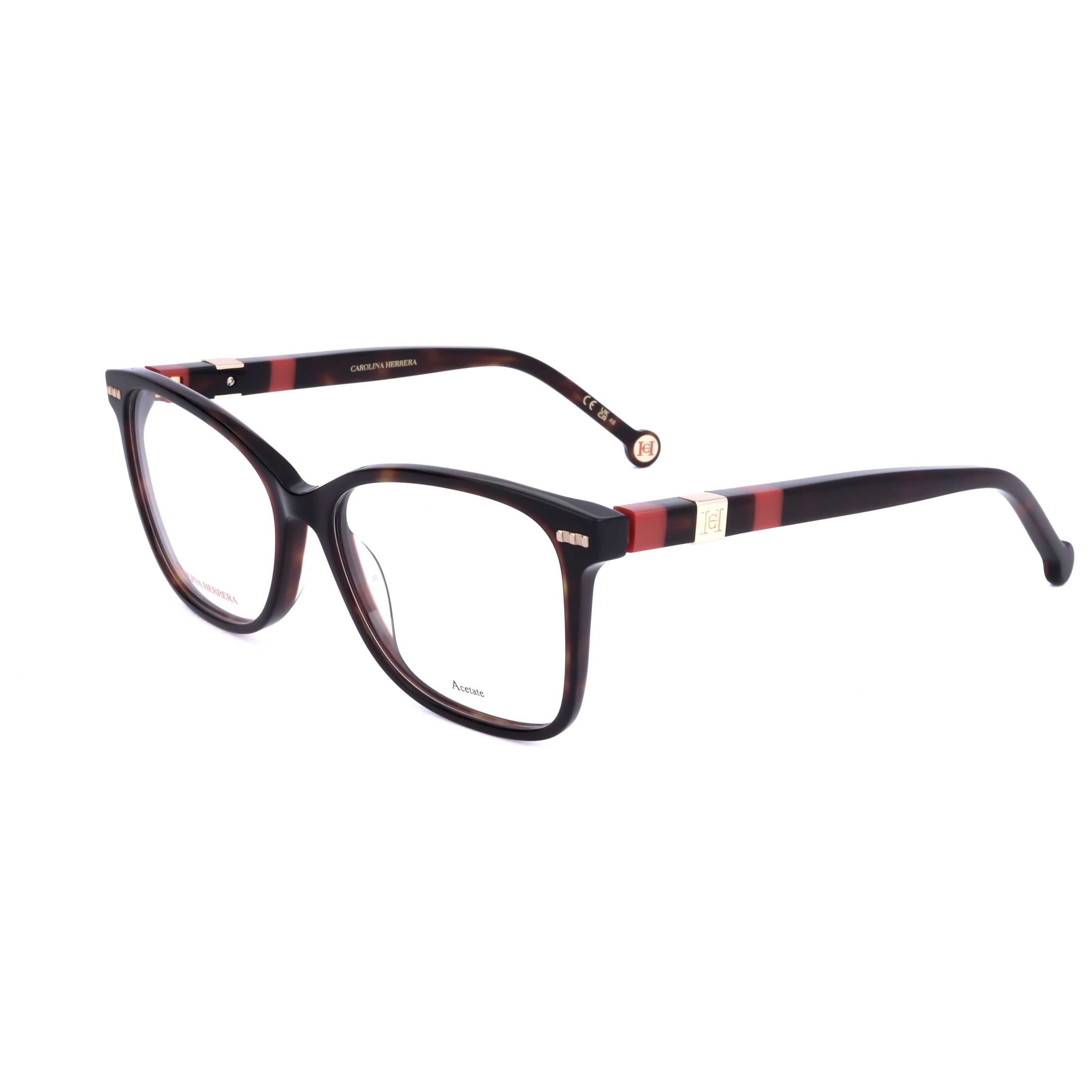 משקפי ראייה Carolina Herrera דגם Her0108 לנשים 54 מ״מ בצבע הוואנה אדום