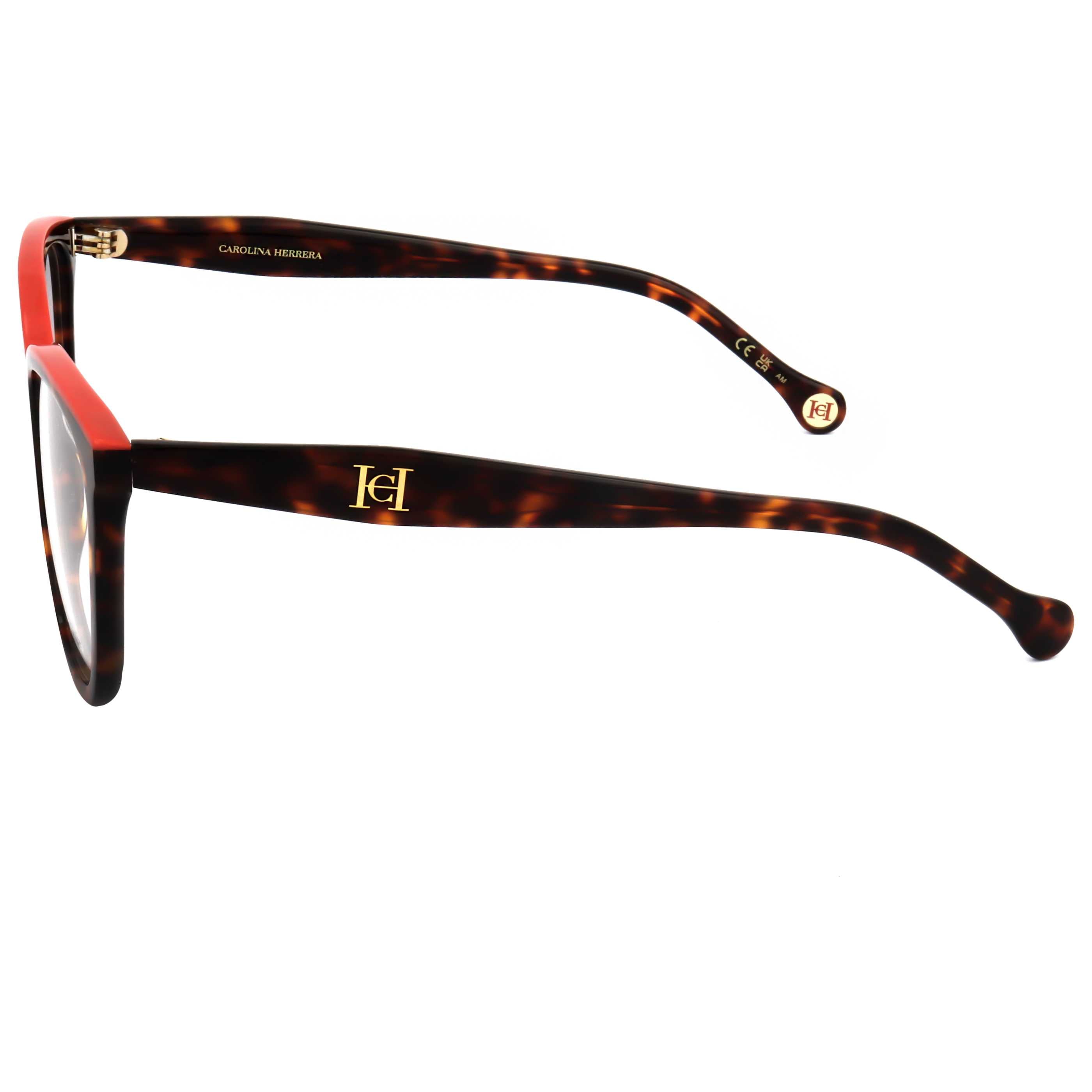 משקפי ראייה Carolina Herrera דגם Her0146 לנשים 52 מ״מ בצבע הוואנה אדום