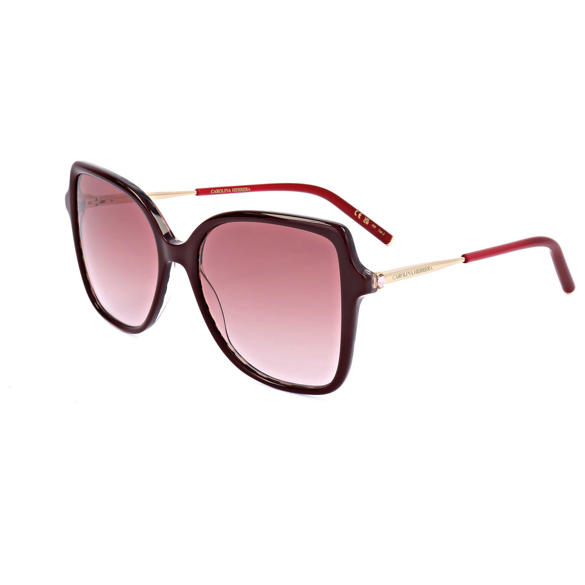 משקפי שמש Carolina Herrera דגם Her0179 לנשים 55 מ״מ בצבע Burgundy זהב