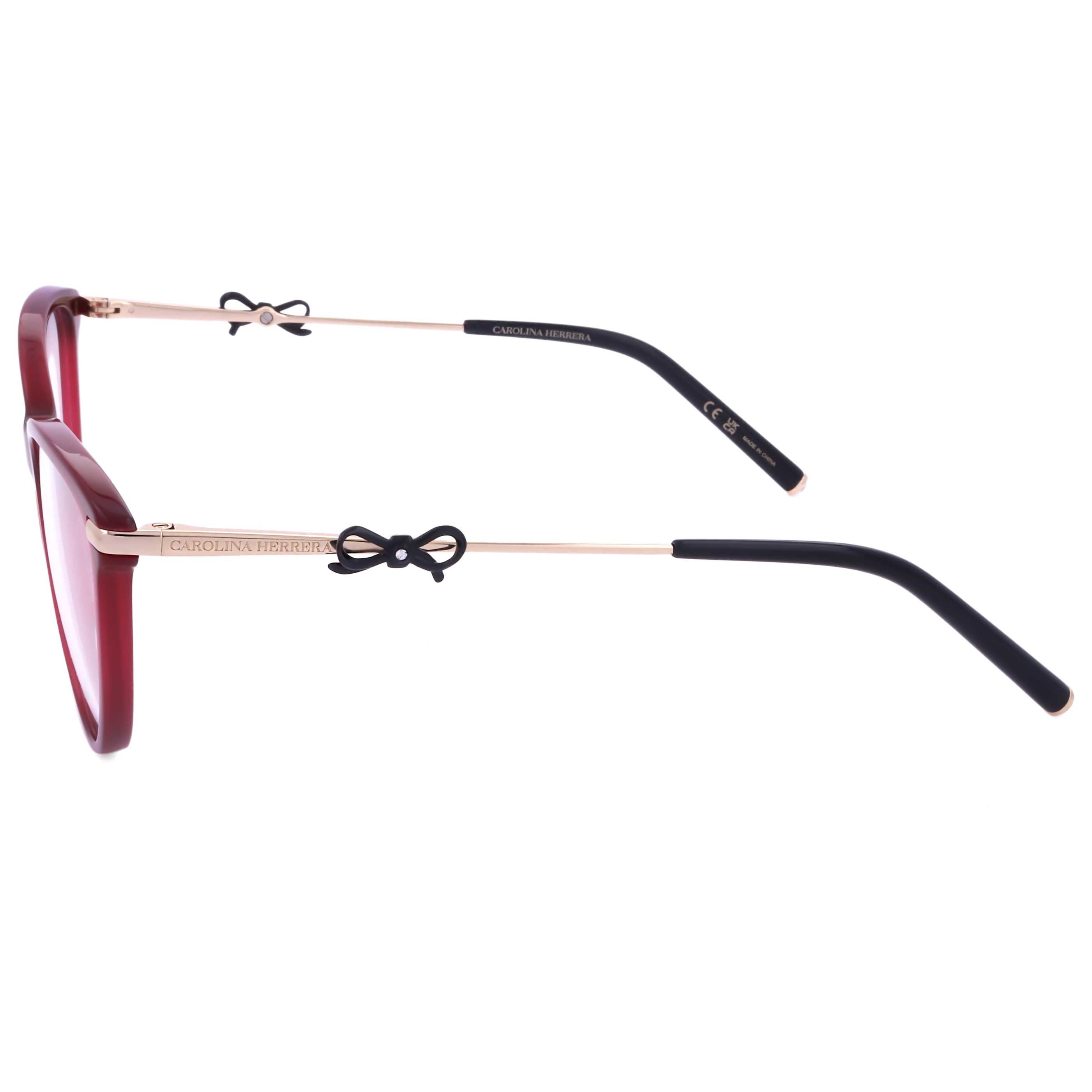 משקפי ראייה Carolina Herrera דגם Her0219 לנשים 55 מ״מ בצבע בורדו זהב