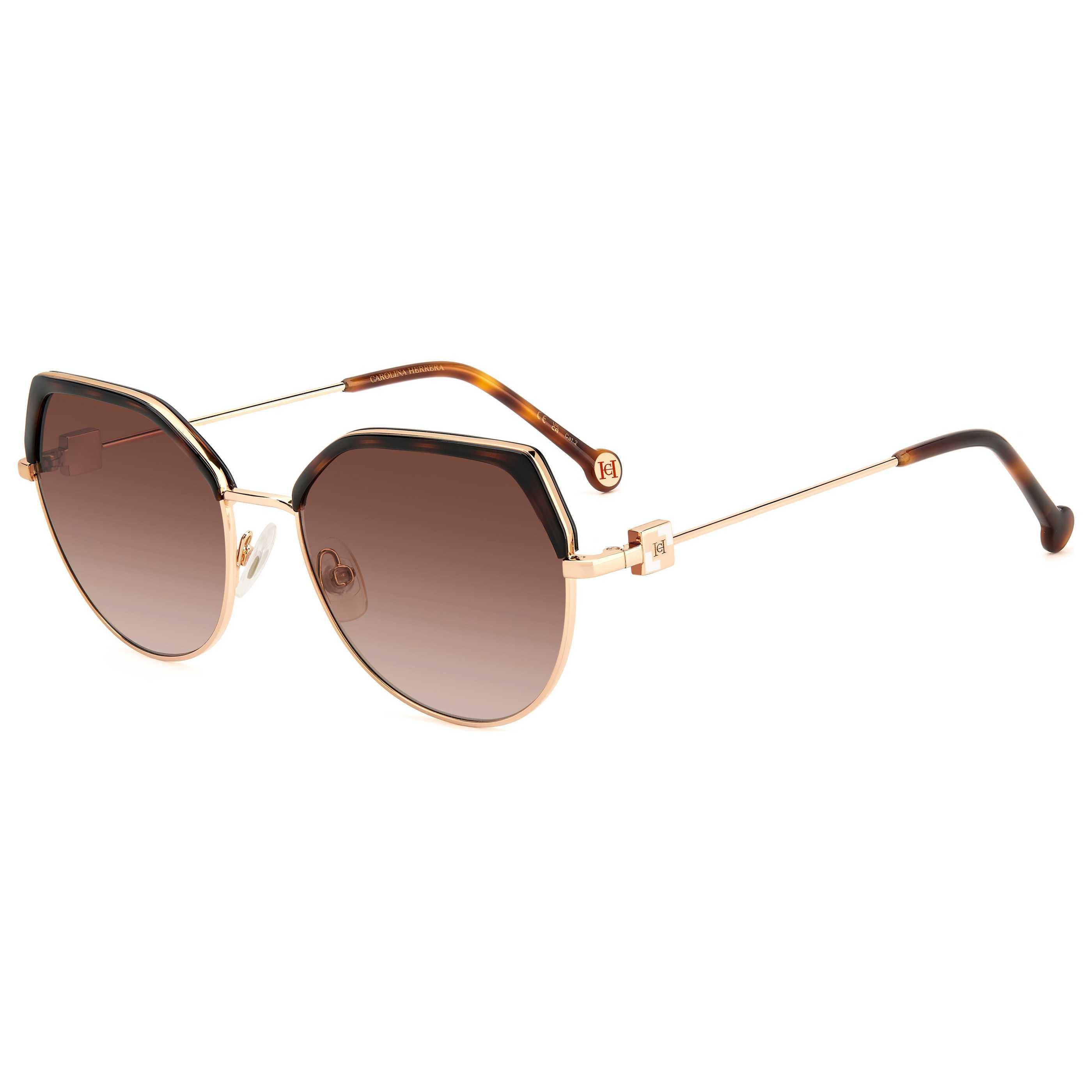 משקפי שמש Carolina Herrera דגם Her0238 לנשים 56 מ״מ בצבע הוואנה זהב