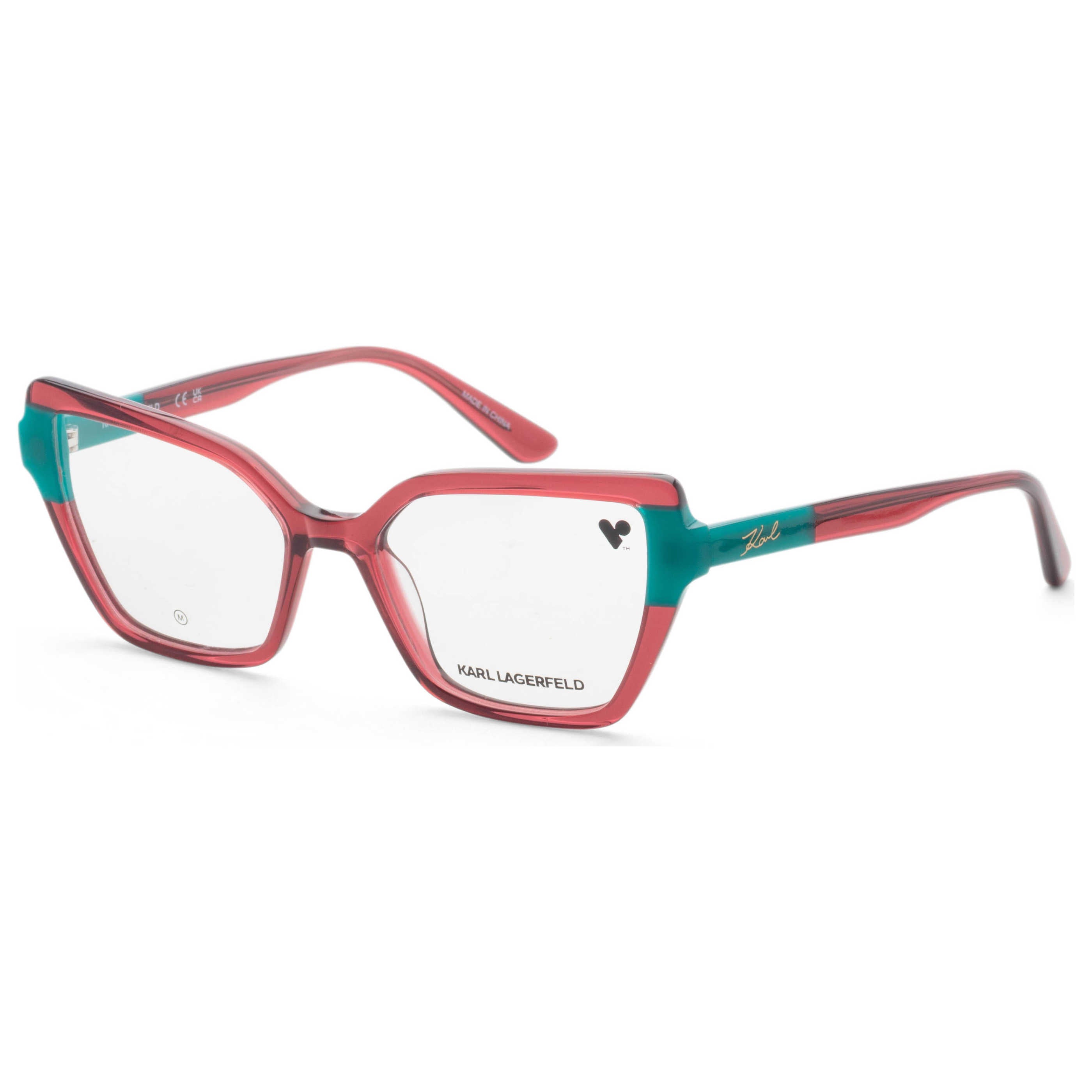 משקפי ראייה Karl Lagerfeld דגם Kl6131 לנשים 53 מ״מ בצבע שריון צב כהה ורוד