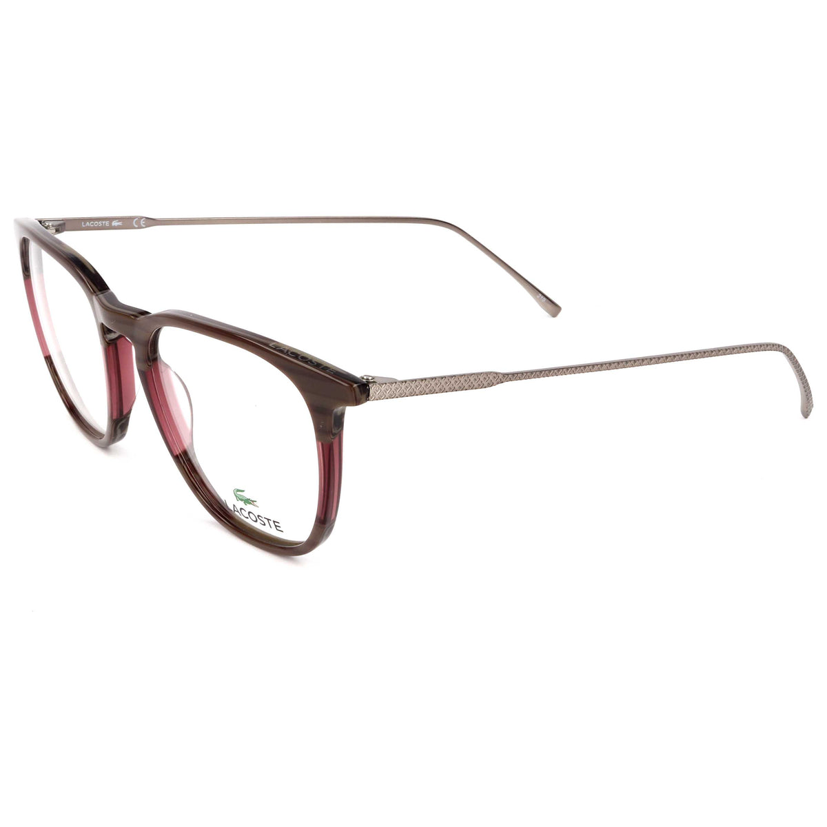 משקפי ראייה Lacoste דגם L2828 לגברים 50 מ״מ בצבע Striped Burgundy אפור