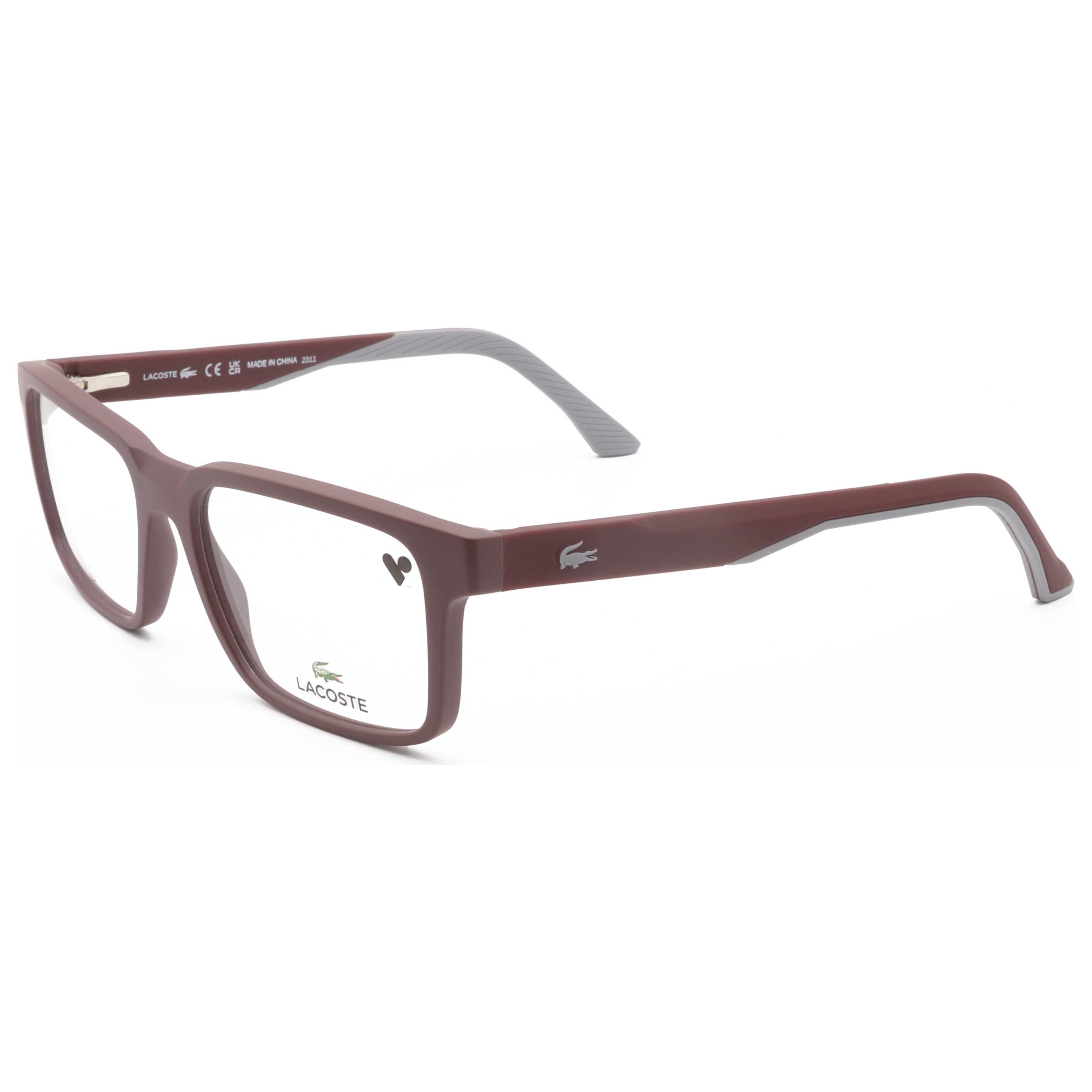 משקפי ראייה Lacoste דגם L2922 לגברים 55 מ״מ בצבע Dark אדום
