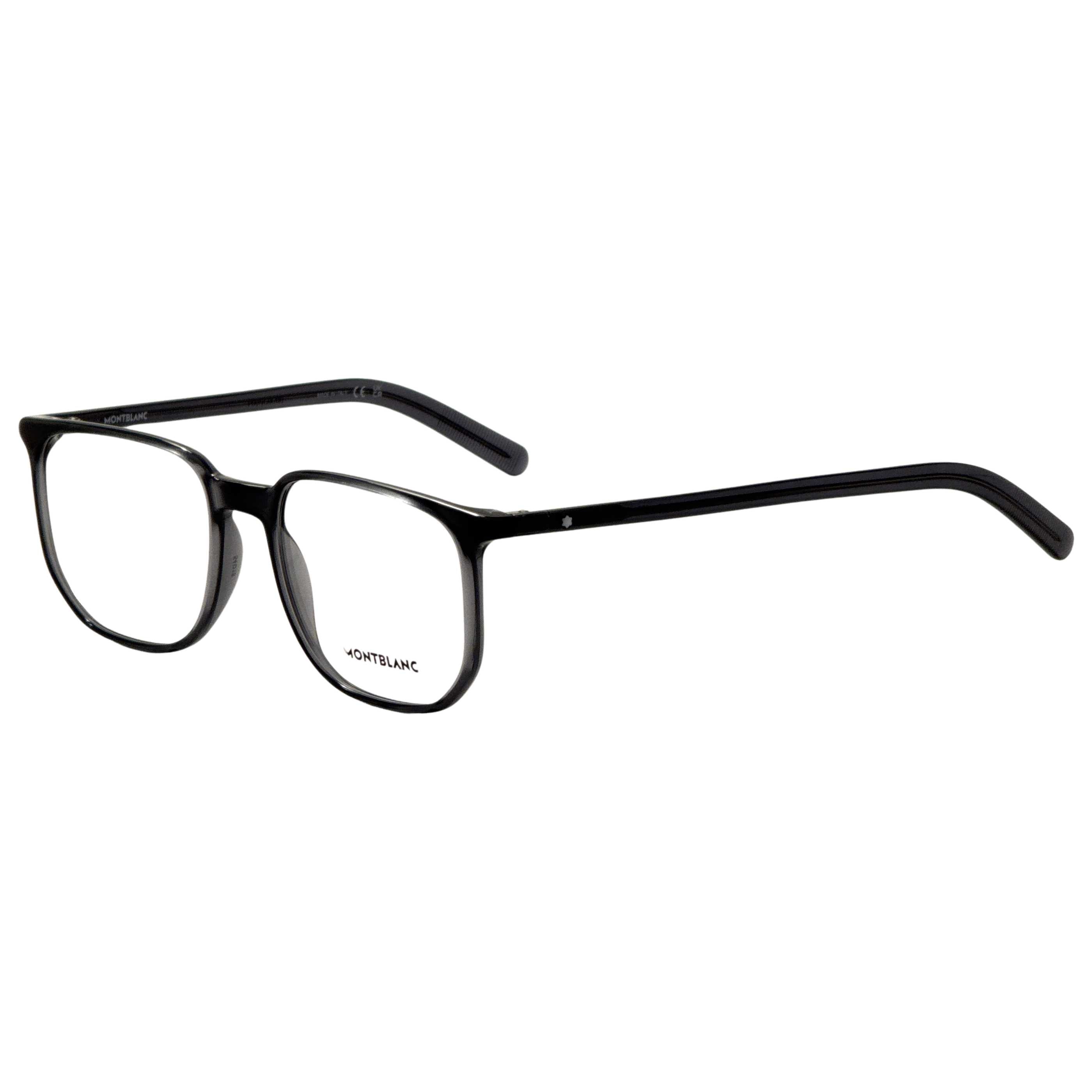 משקפי ראייה Montblanc דגם Mb0388O לגברים 54 מ״מ בצבע מבריק קריסטל אפור
