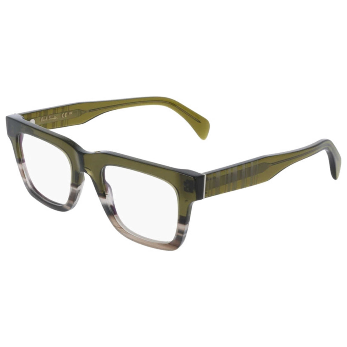 משקפי ראייה Paul Smith דגם Metcalf לגברים 50 מ״מ בצבע ירוק זית שקוף