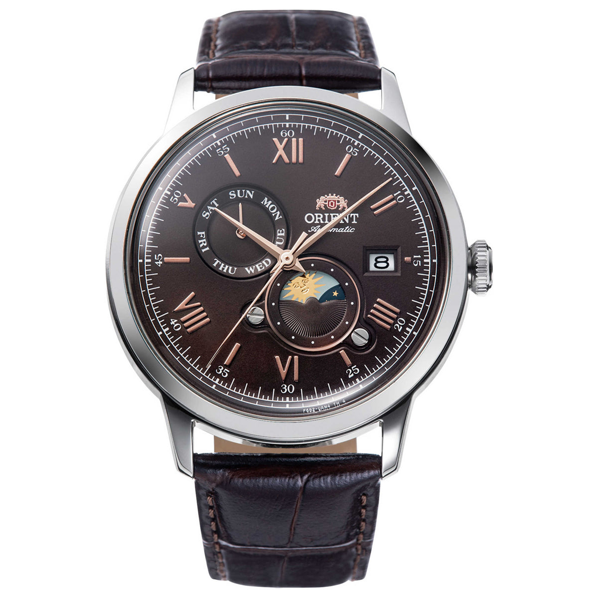 שעון Orient דגם Classic Bambino Sun & Moon לגברים 41 מ״מ אוטומטי
