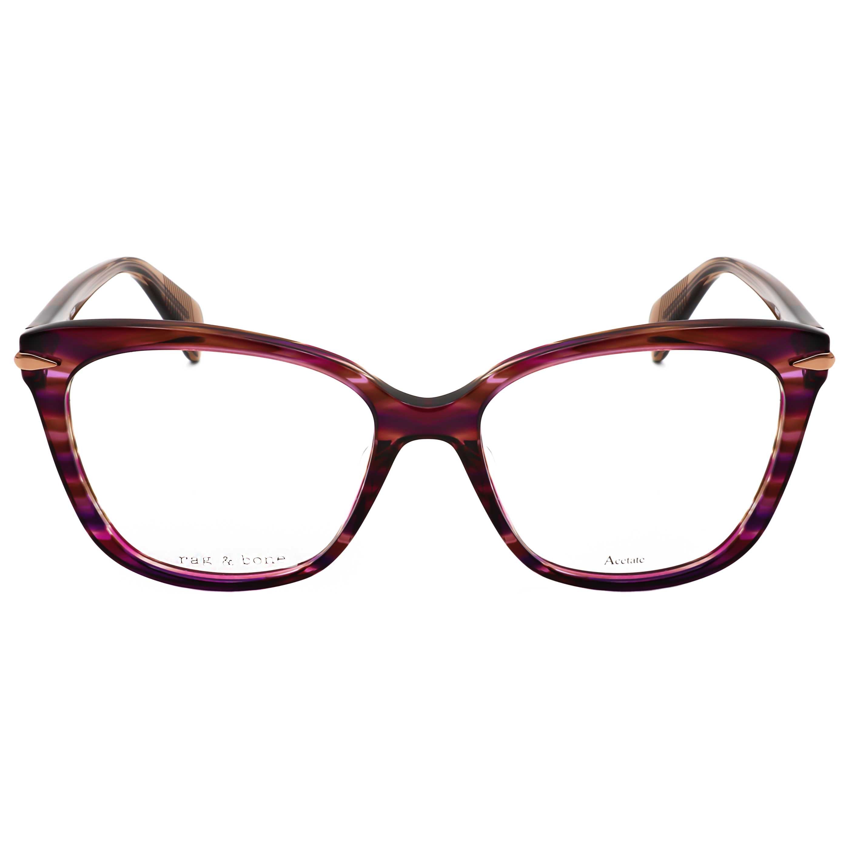 משקפי ראייה Rag & Bone דגם Rnb3077 לנשים 54 מ״מ בצבע Violet חום Horn