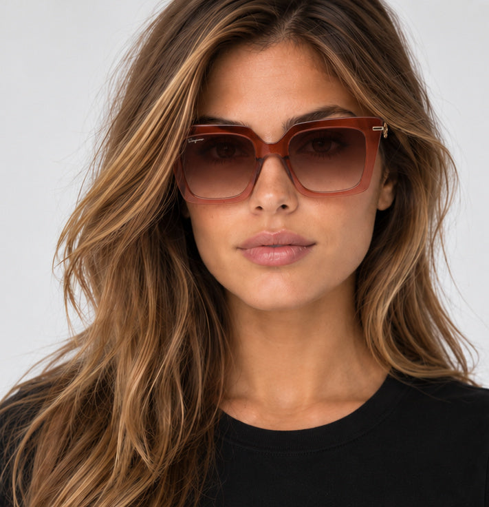 Ferragamo Women's Fashion 51mm Transparent Brown Sunglasses SF1041S-232-51